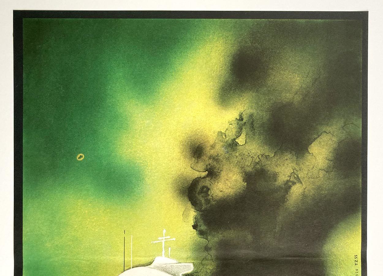 Original Film Poster, Fateful Sunday, Zdeněk Vlach, 1984, Genuine Czech Vintage Print photo furniture
