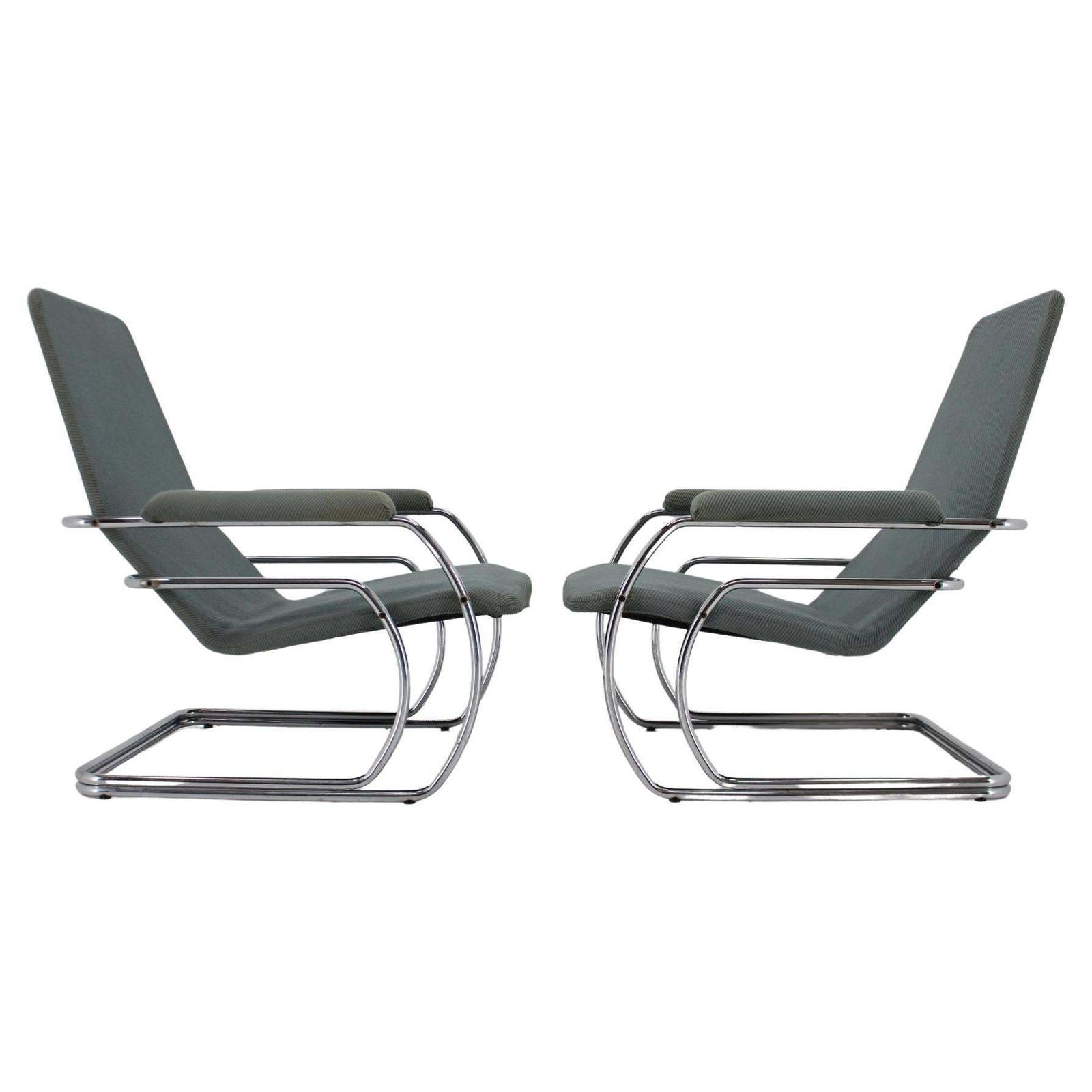 1970s Pair Of Rare Tubular Armchairs