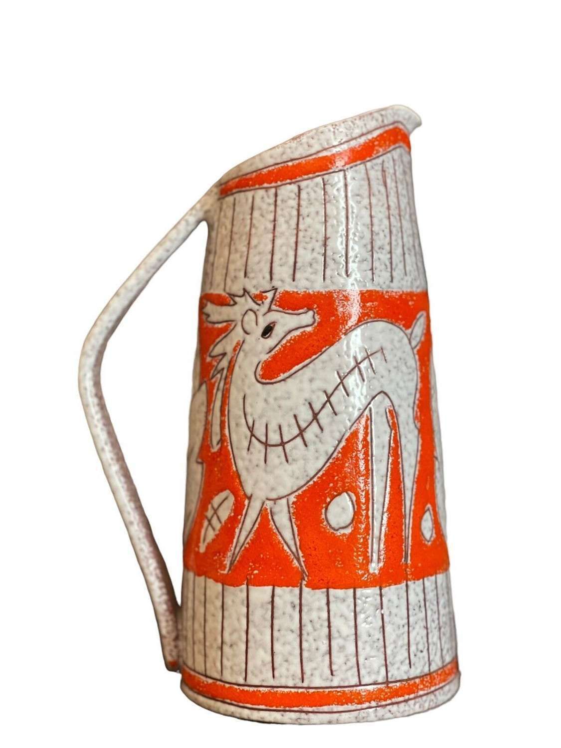 photo for sale Fratelli Fanciullacci Vase With Deer Motif Circa 1950