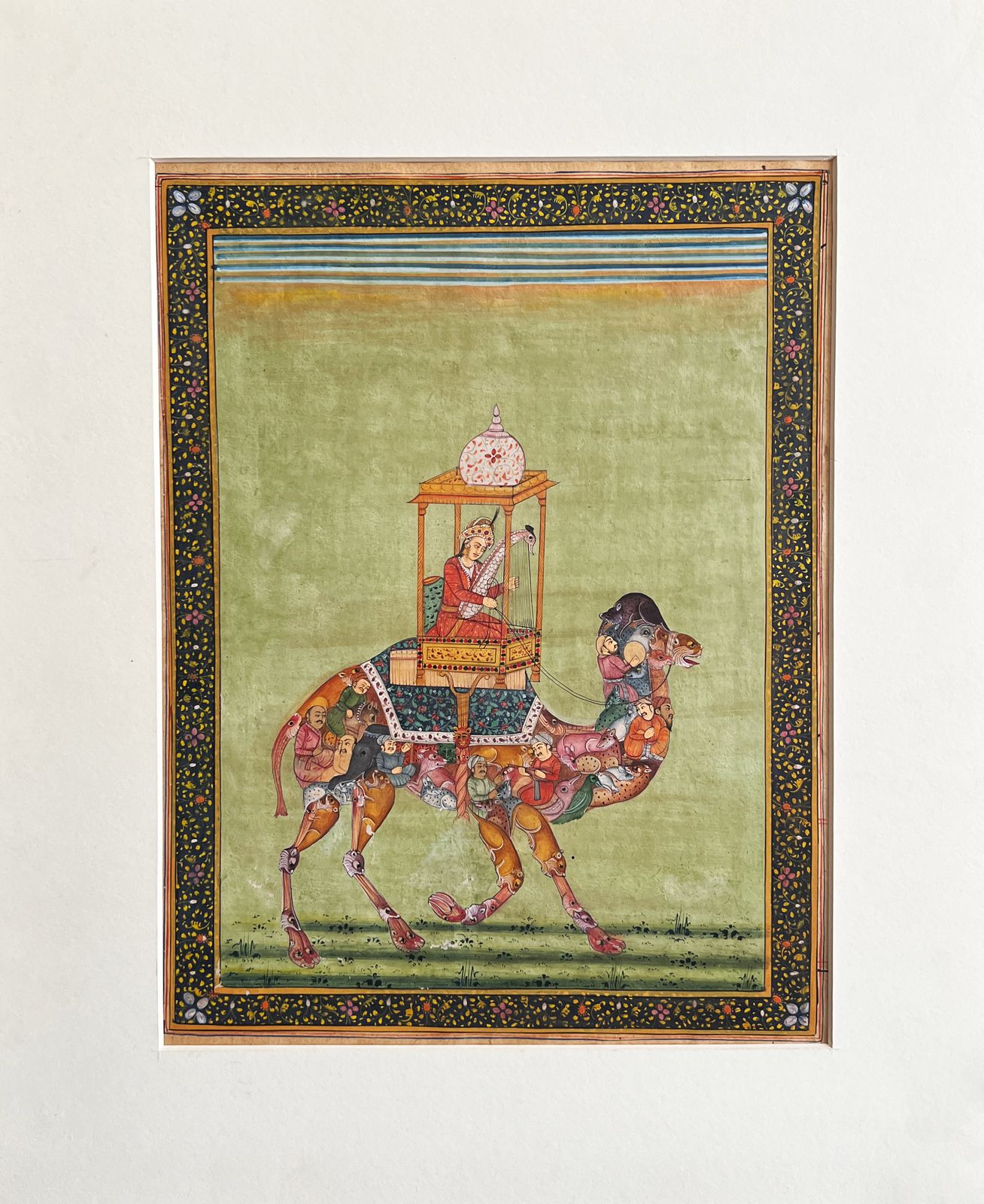 Indian Miniature Painting Depicts A Lady Riding A Composite Camel, 20th Century photo furniture