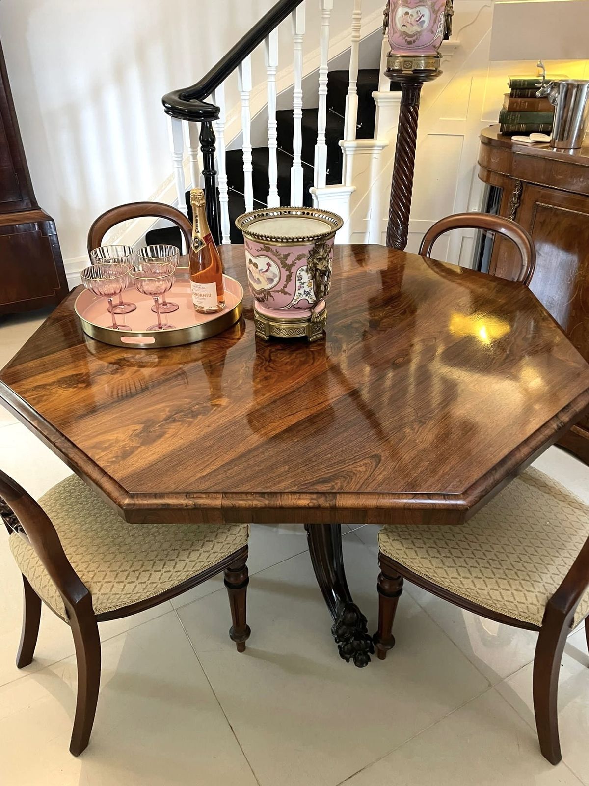 photo vinterior Outstanding Quality Large Antique Rosewood Dining Table By Gillows