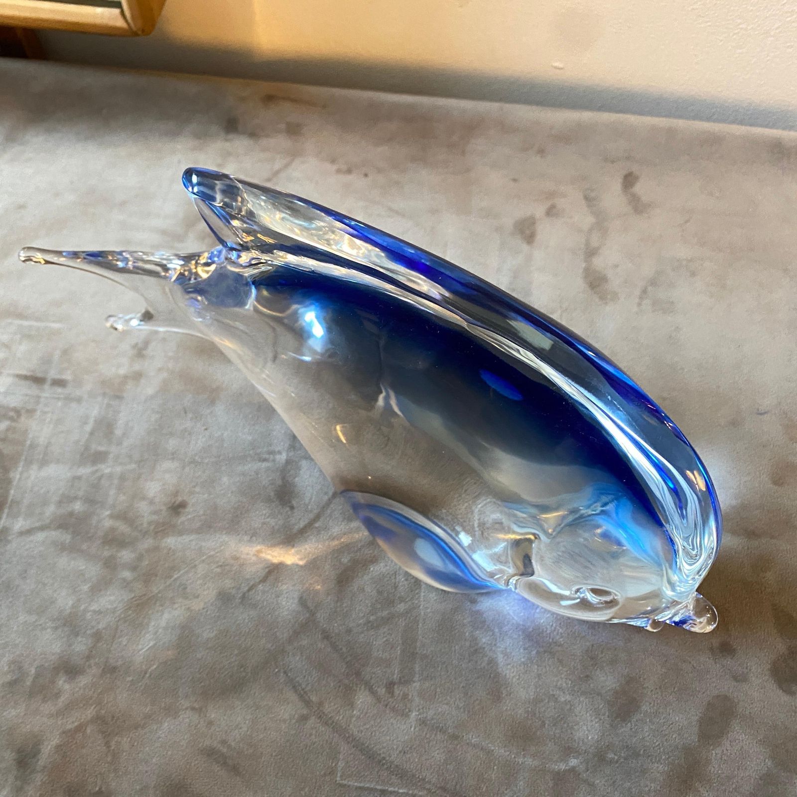1970s Modernist Blue Murano Glass Tropical Fish In The Manner Of Seguso photo 388.0