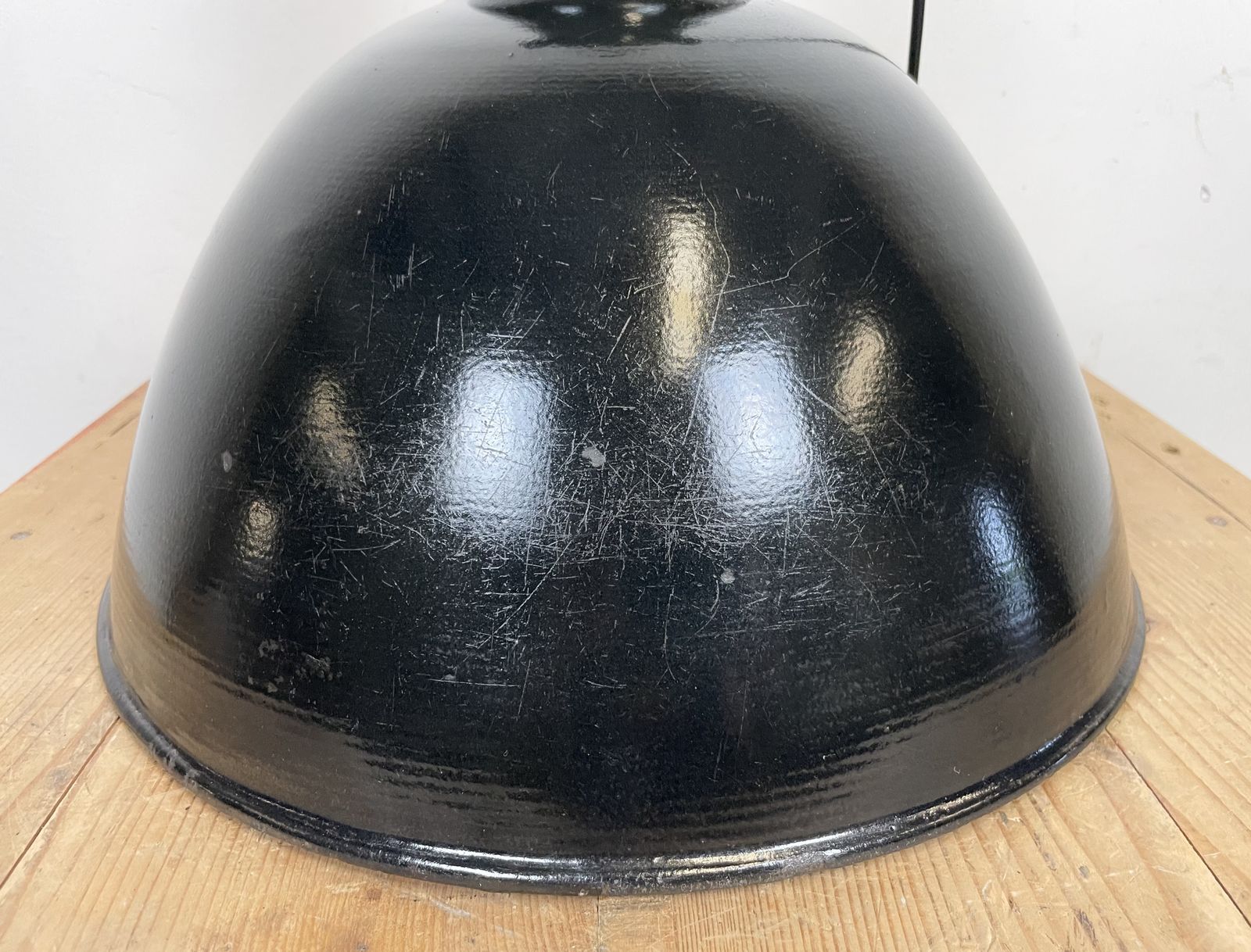 photo buy East German Black Enamel Factory Light By Lbd Veb Leuchtenbau Dresden, 1950s