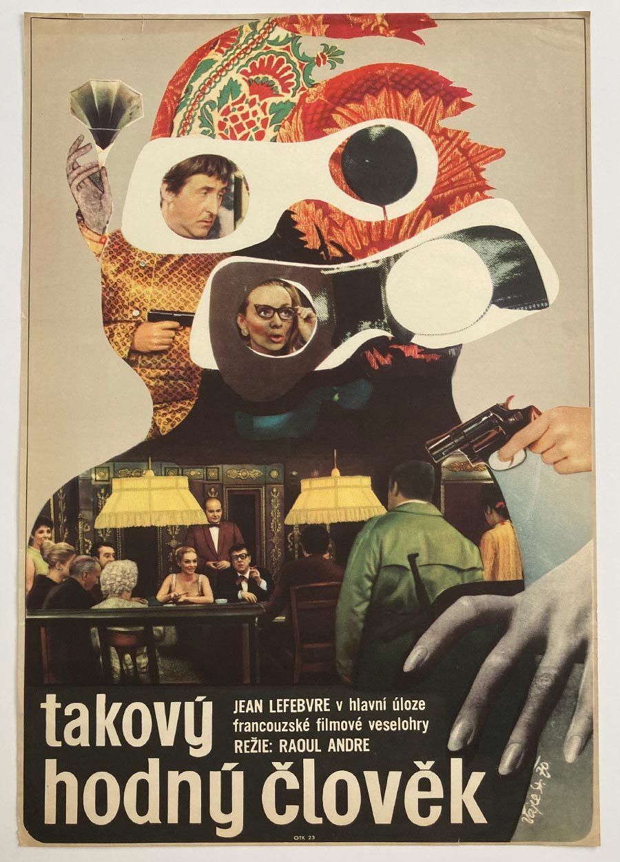 Original Film Poster, The Nice Bourgeois Guy, Stanislav Vajce, 1970, Genuine Czech Vintage Print