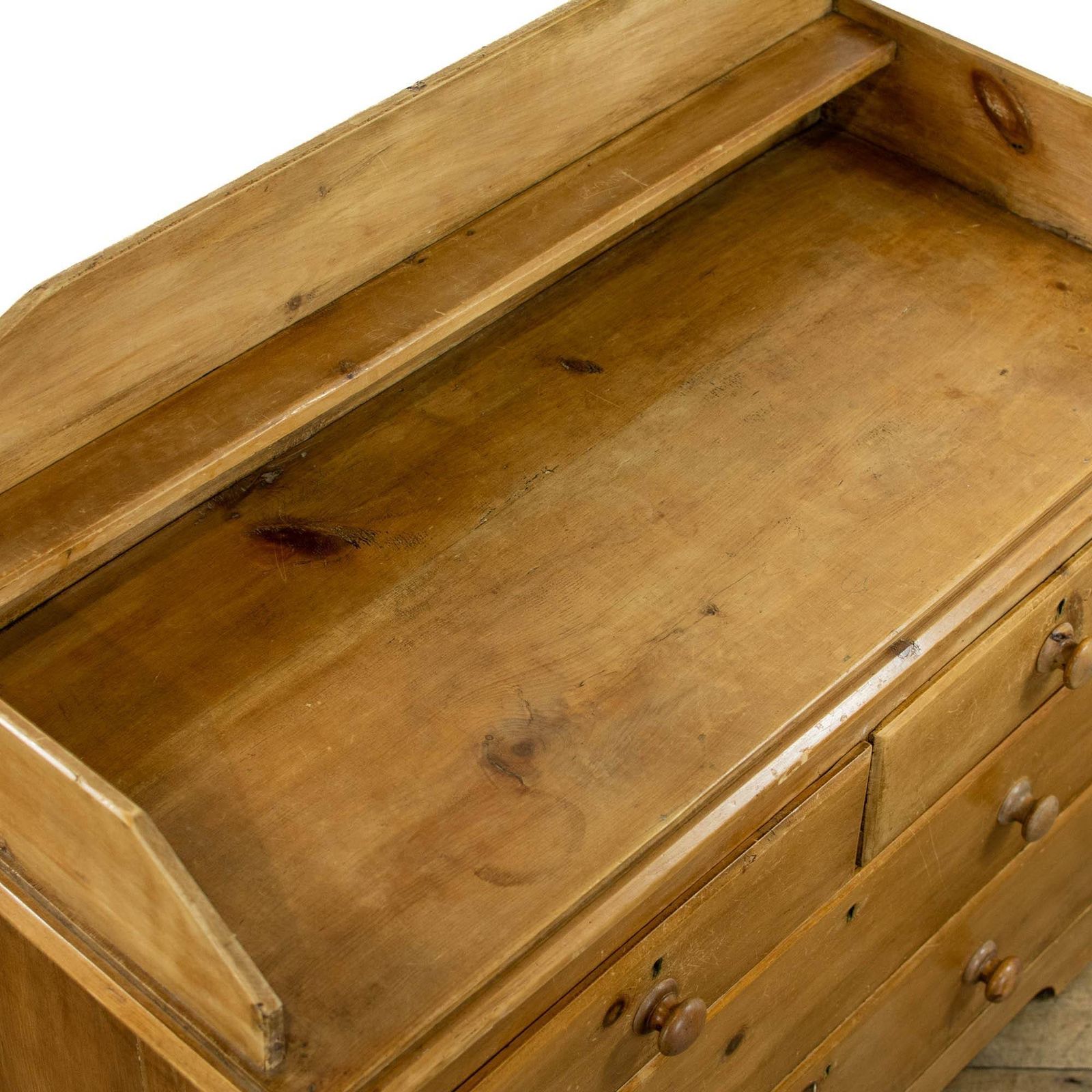 Antique Pine Chest Of Drawers With Gallery photo for sale