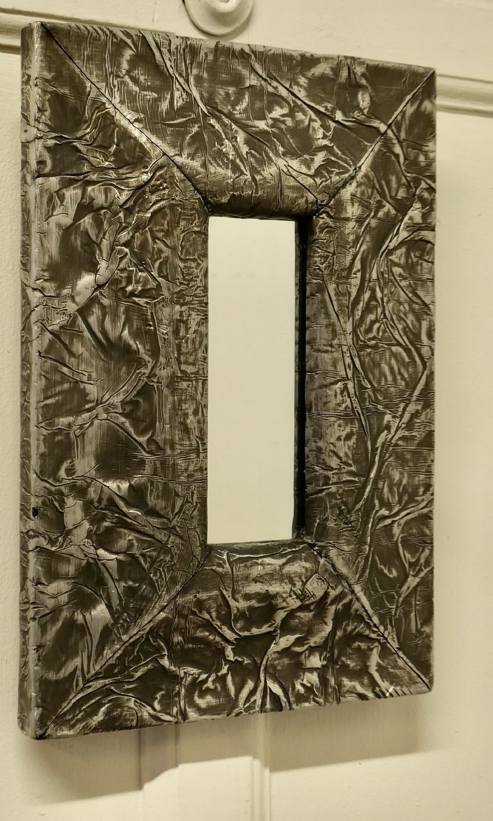 Art Nouveau Style Wall Mirror, Made In Hand Beaten Metal photo vinterior
