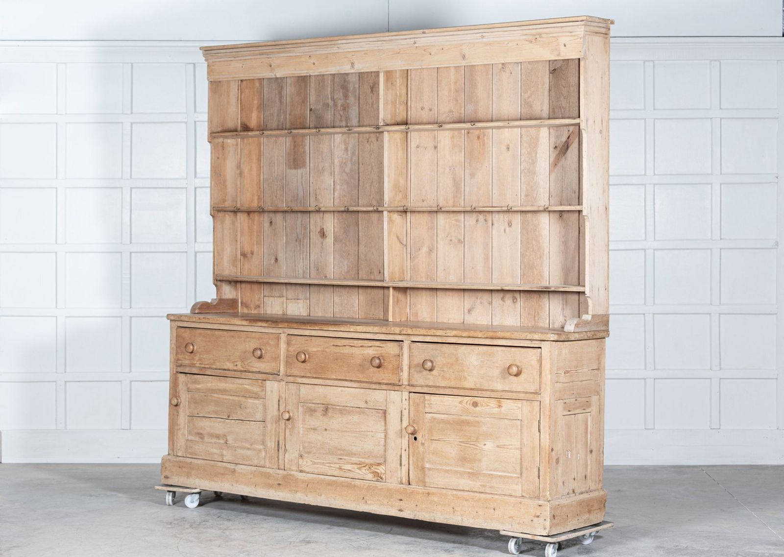 Monumental 19thc English Pine Farmhouse Dresser photo for sale