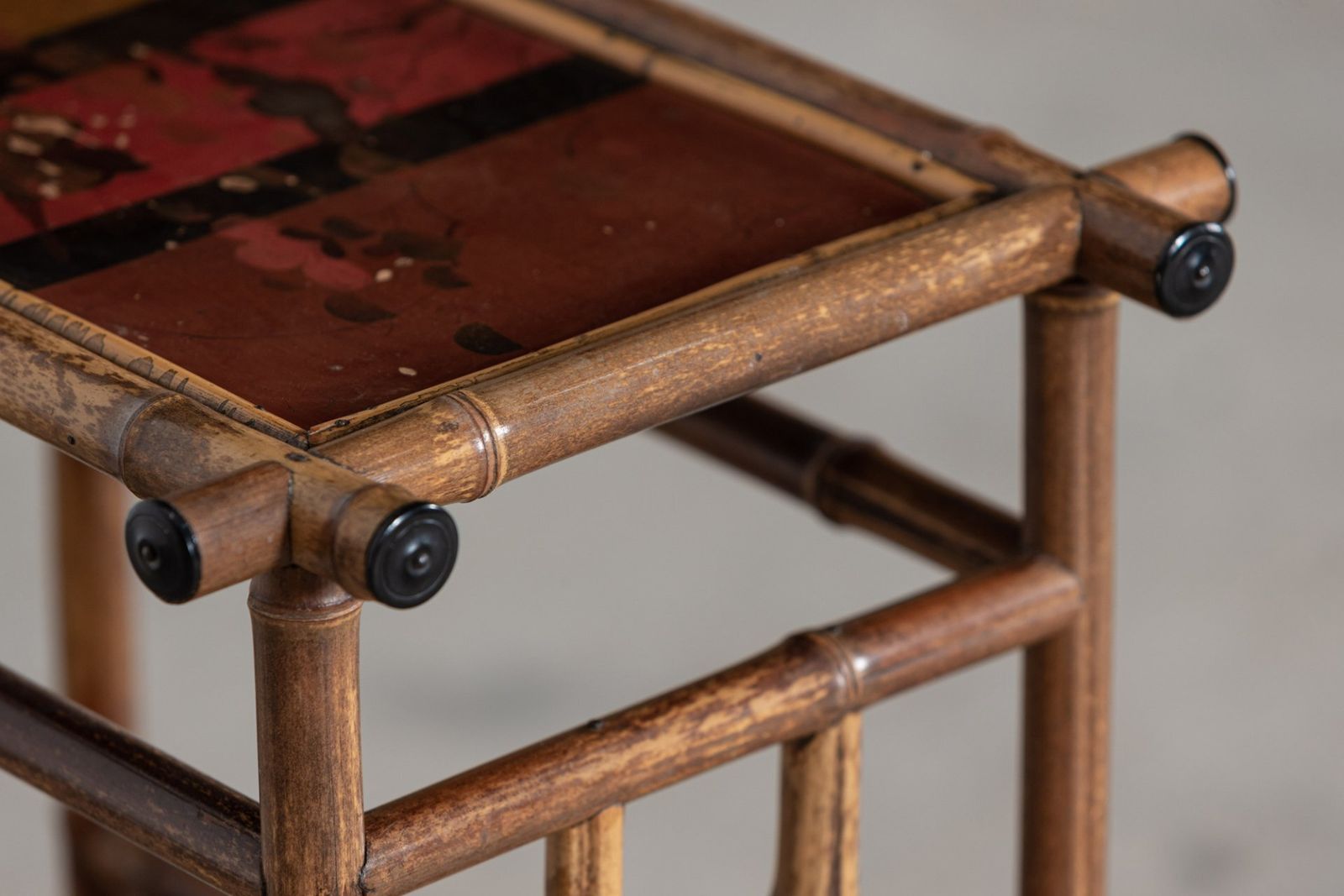 photo vinterior English 19thc Bamboo Side Table Magazine Rack