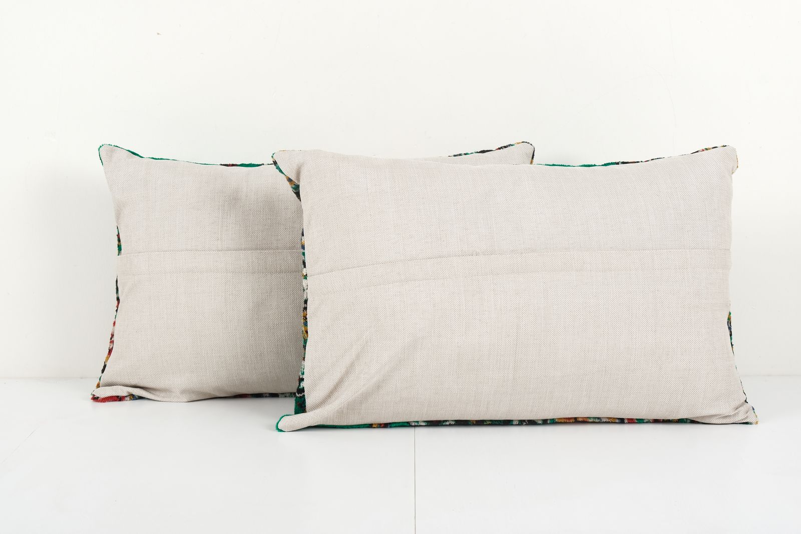 Pair Green Velvet Pillow Cover, Set Of Two Floral Lumbar Cushion Cover photo Textiles