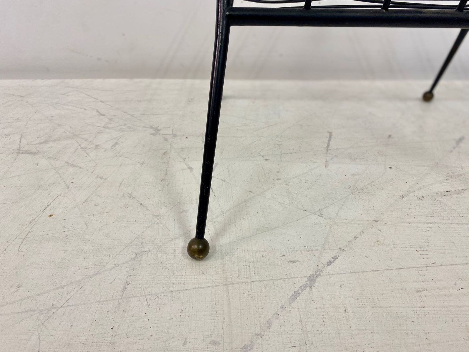 1960s Italian Black Metal And Brass Magazine Rack photo for sale