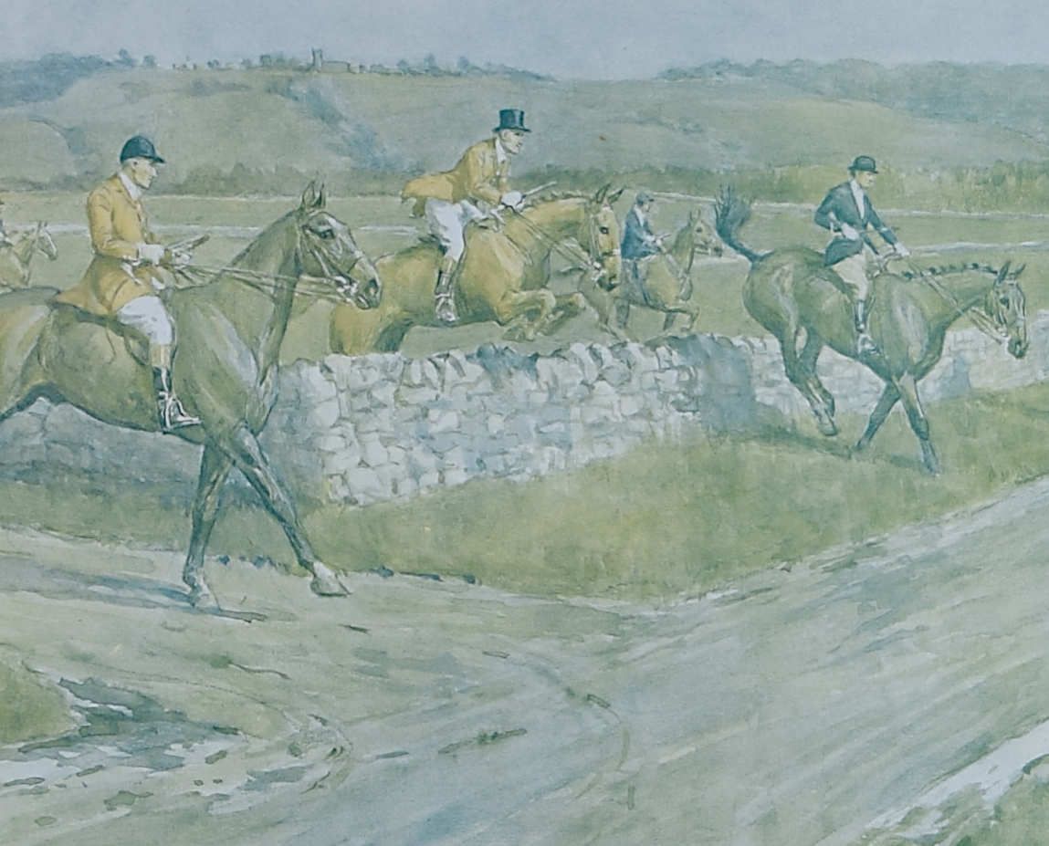 F A Stewart The Heythrop Hunt At Stow On The Wold Hunting Print photo for sale