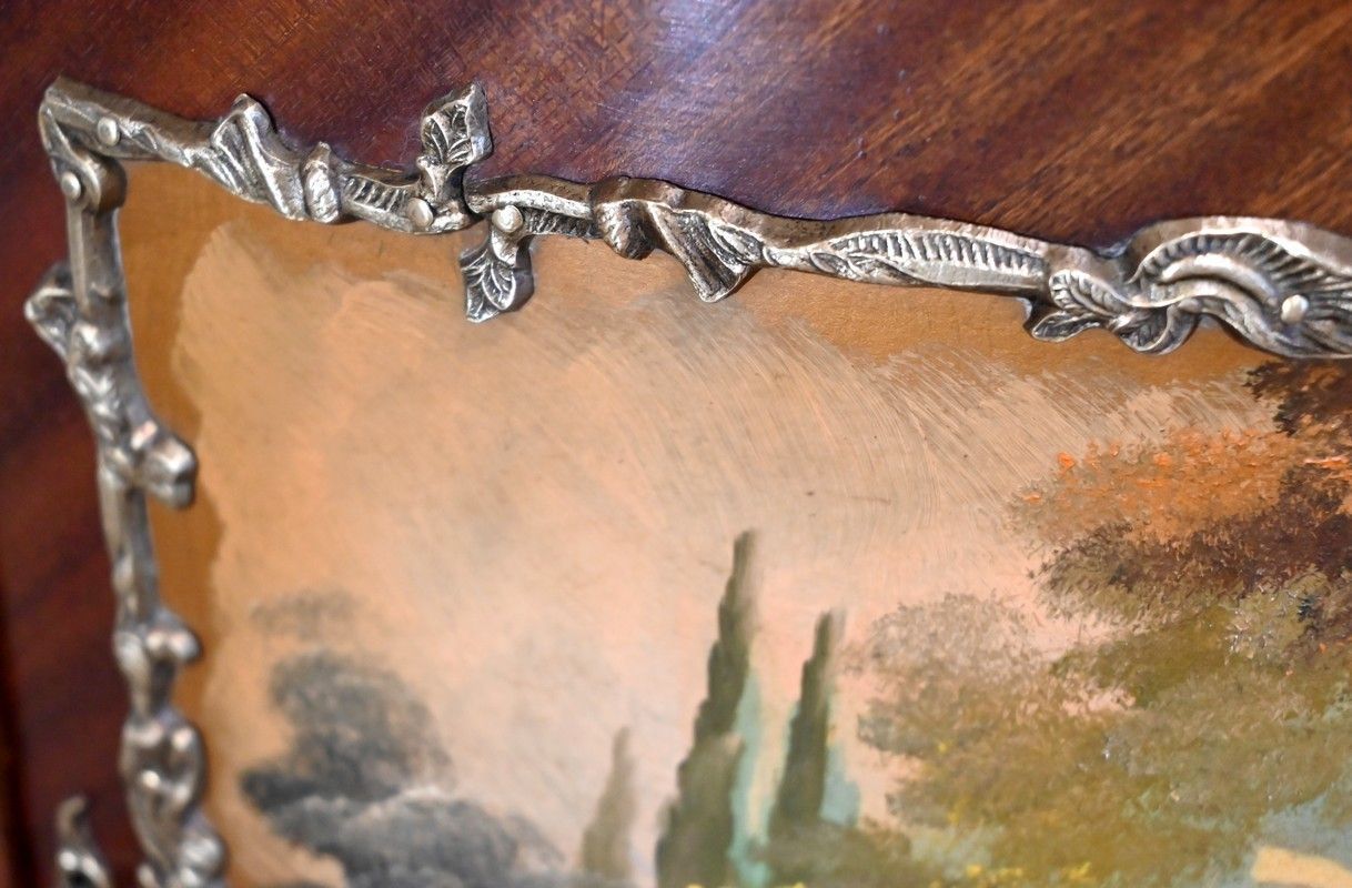 photo furniture Mahogany Demi Lune Sideboard,Commode, Transition Louis XV / Louis XVI, 1st Part Of The 20th Century