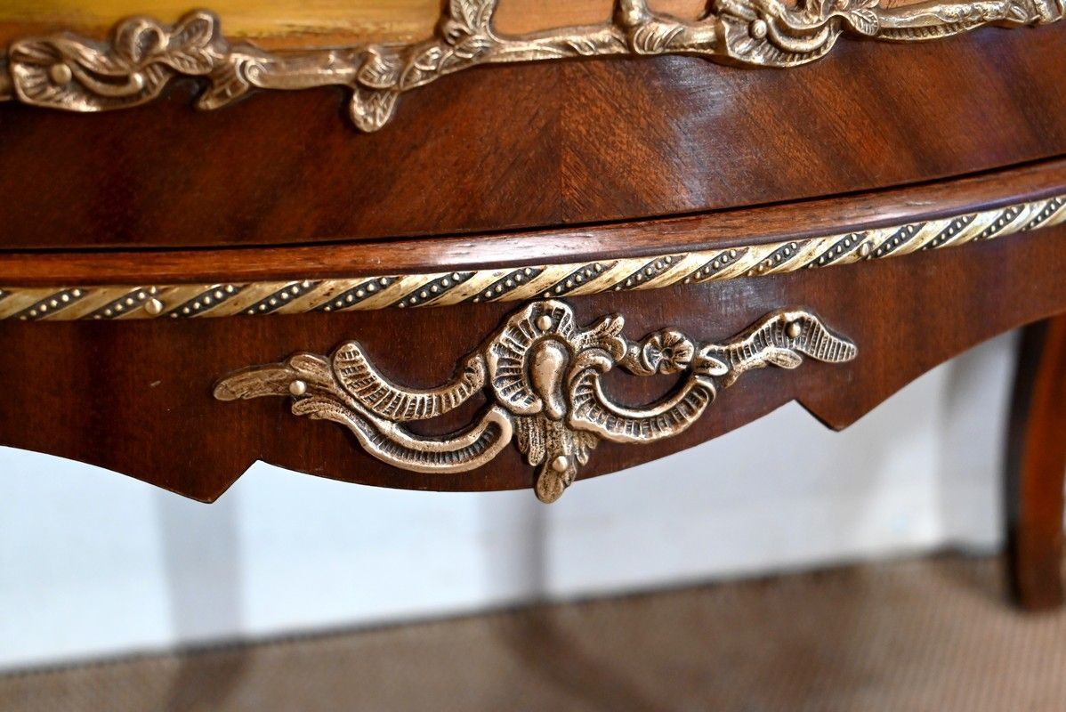 photo vinterior Mahogany Demi Lune Sideboard,Commode, Transition Louis XV / Louis XVI, 1st Part Of The 20th Century