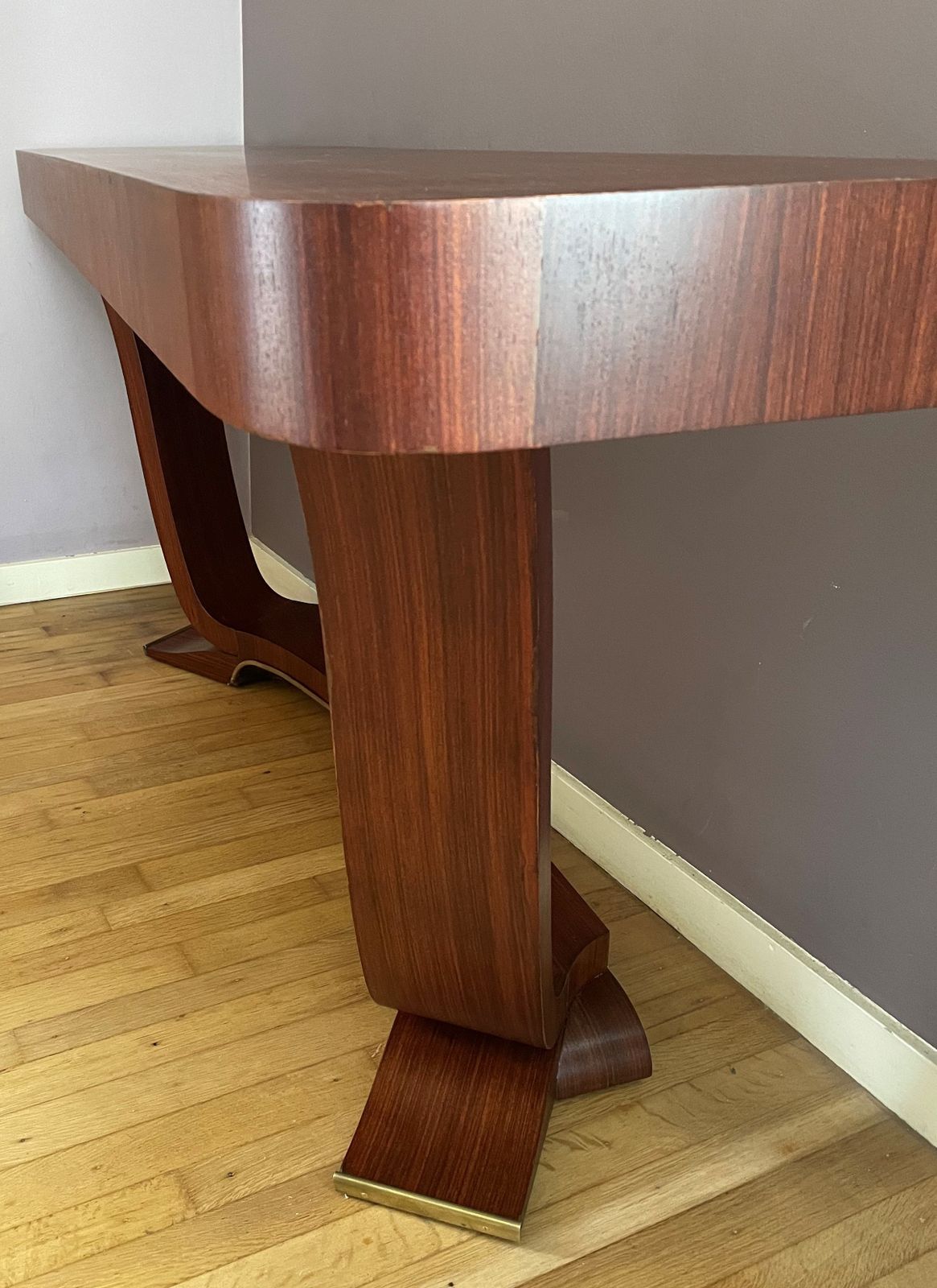 Art Deco Console In Rosewood Veneer And Brass photo 3224.0