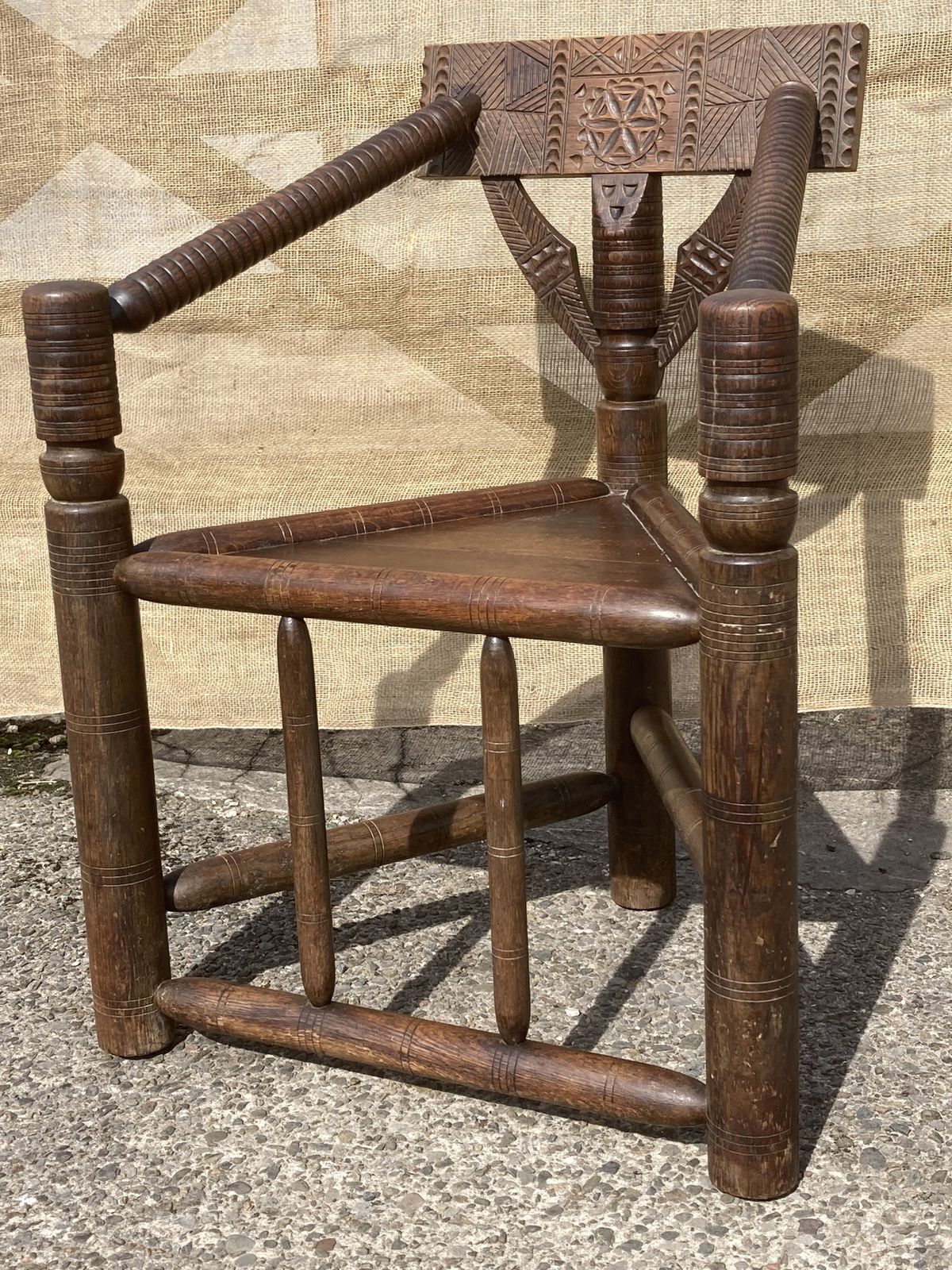 Furniture Victorian Oak Woodturners Chair photo