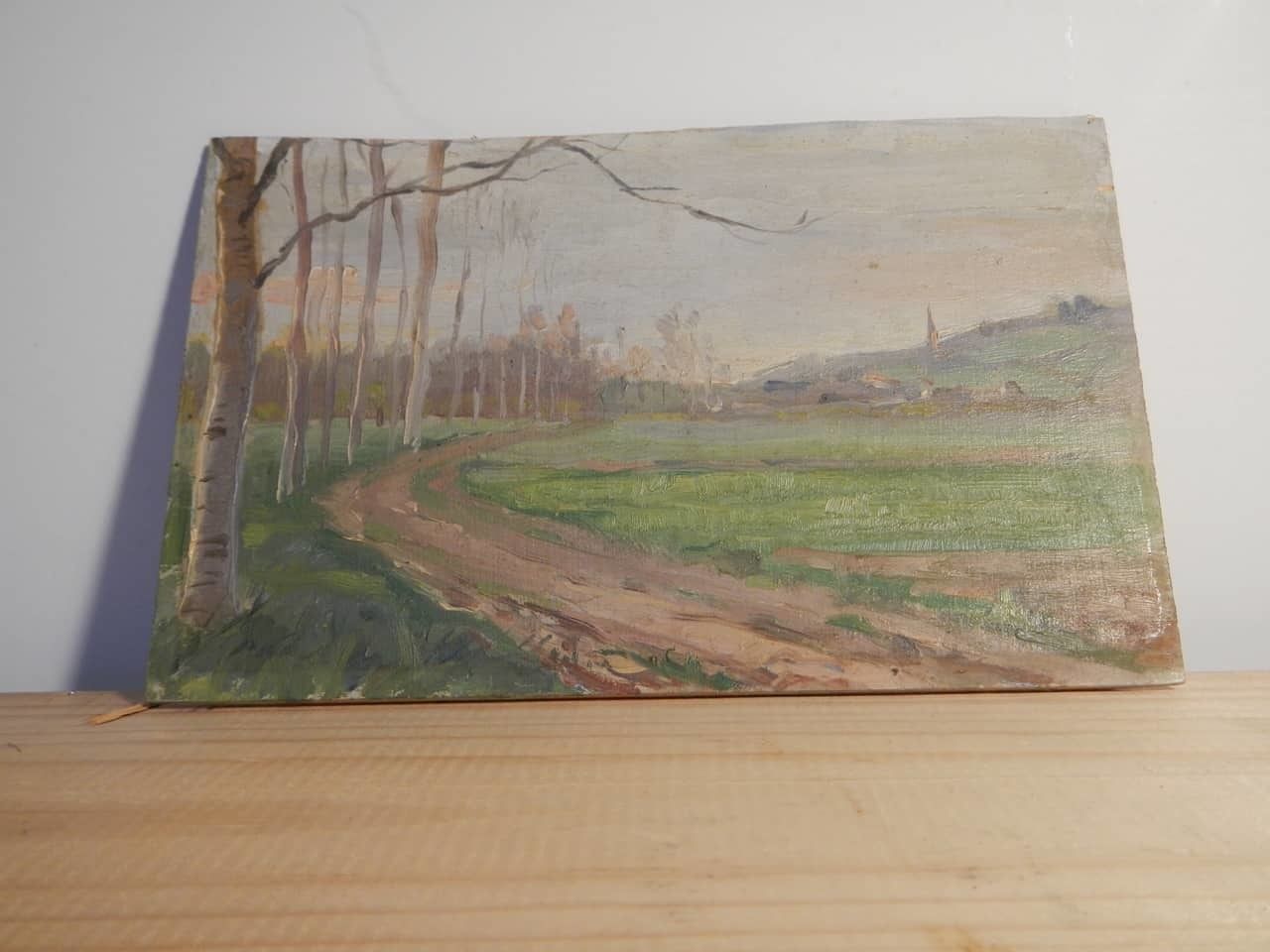 Painting Oil By Des Champs "Bell Tower" photo buy