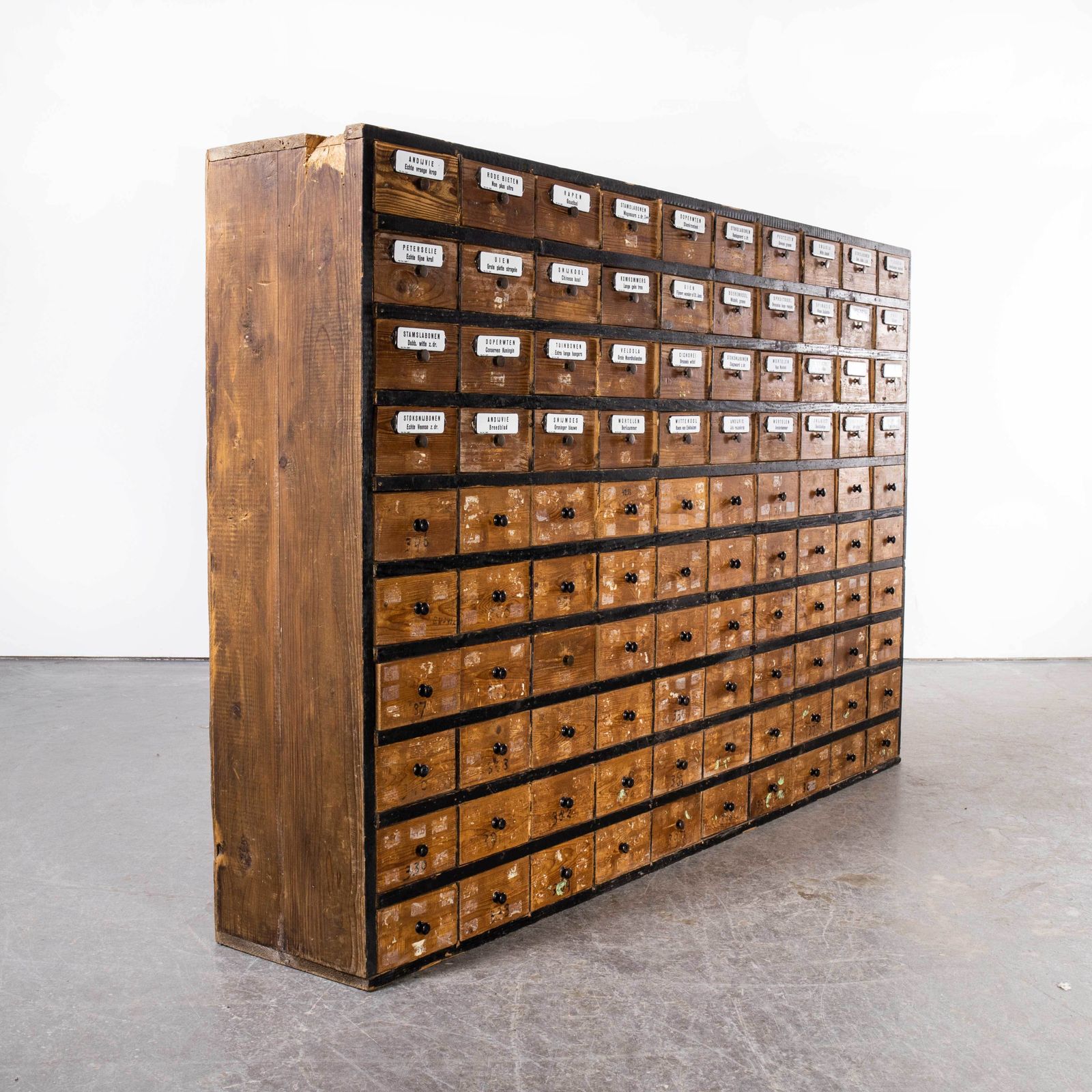 photo for sale 1950’s Very Large Dutch Seed Cabinet – One Hundred Drawers (1672)