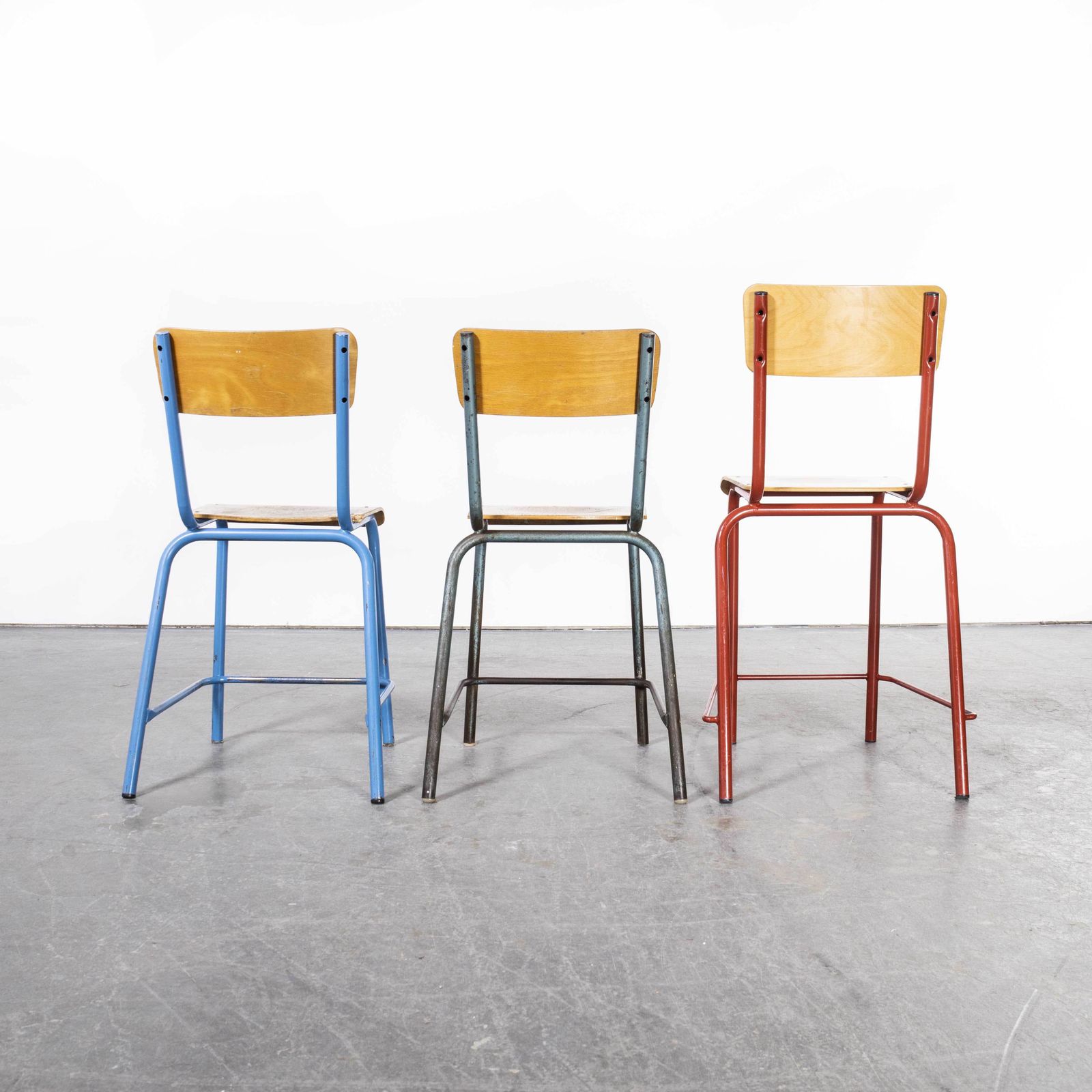 1950’s Mullca High Laboratory Stacking Dining Chairs – Set Of Three photo for sale