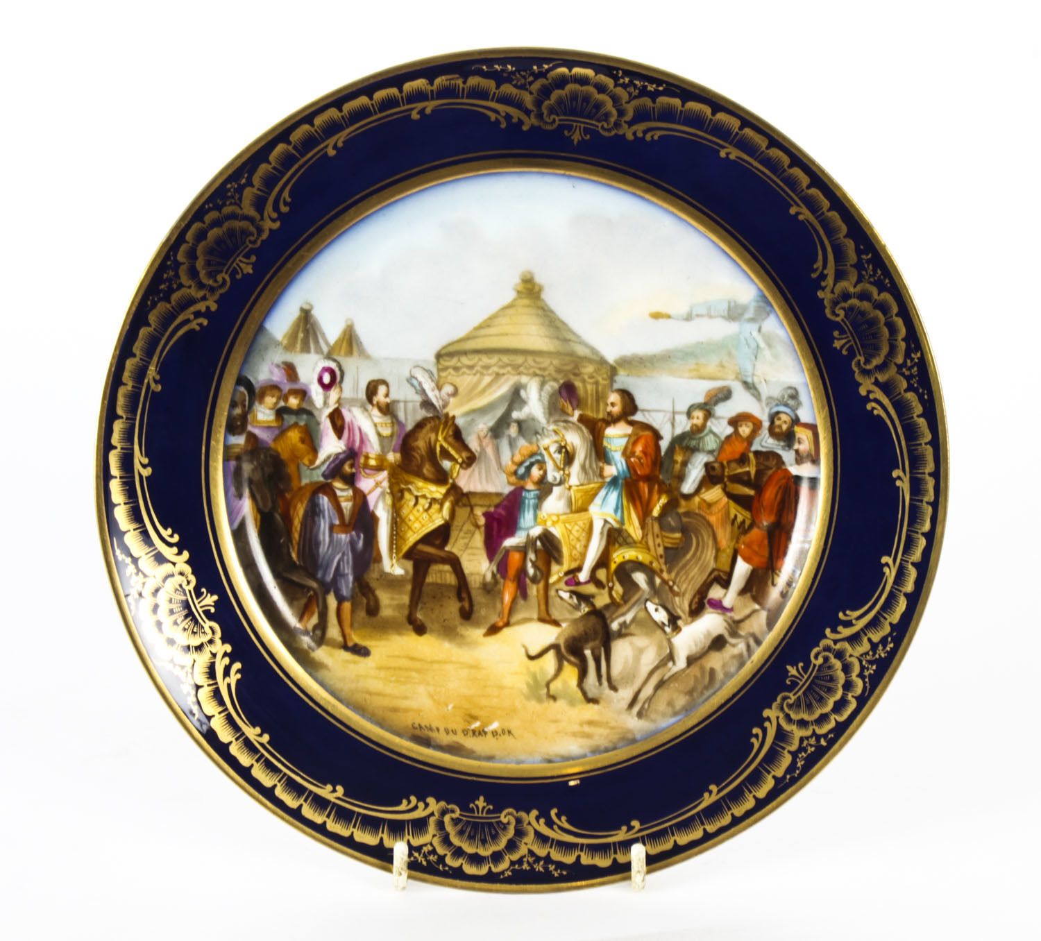 Antique French Sevres Porcelain Cabinet "Camp Du Rap"  19th Century
