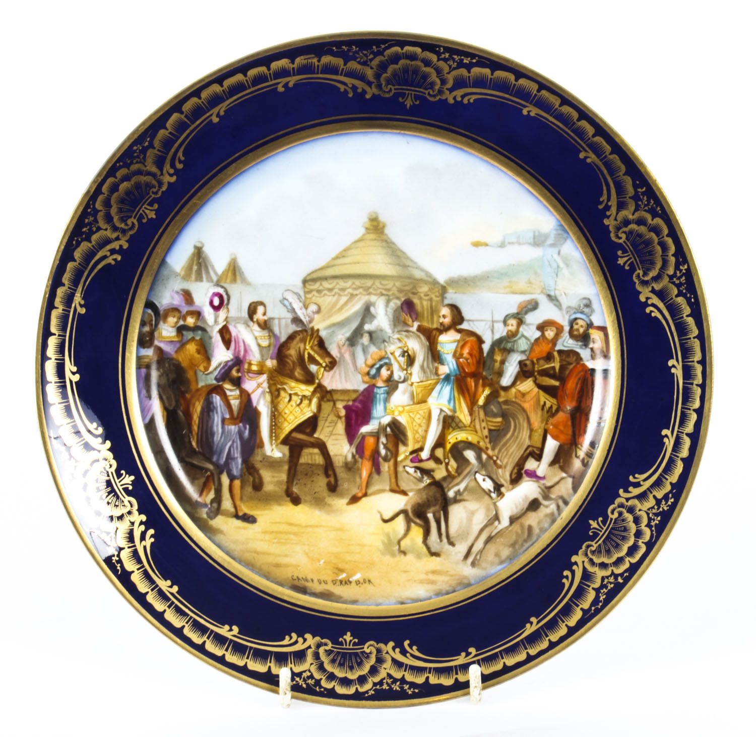 Home Decor Antique French Sevres Porcelain Cabinet "Camp Du Rap"  19th Century photo