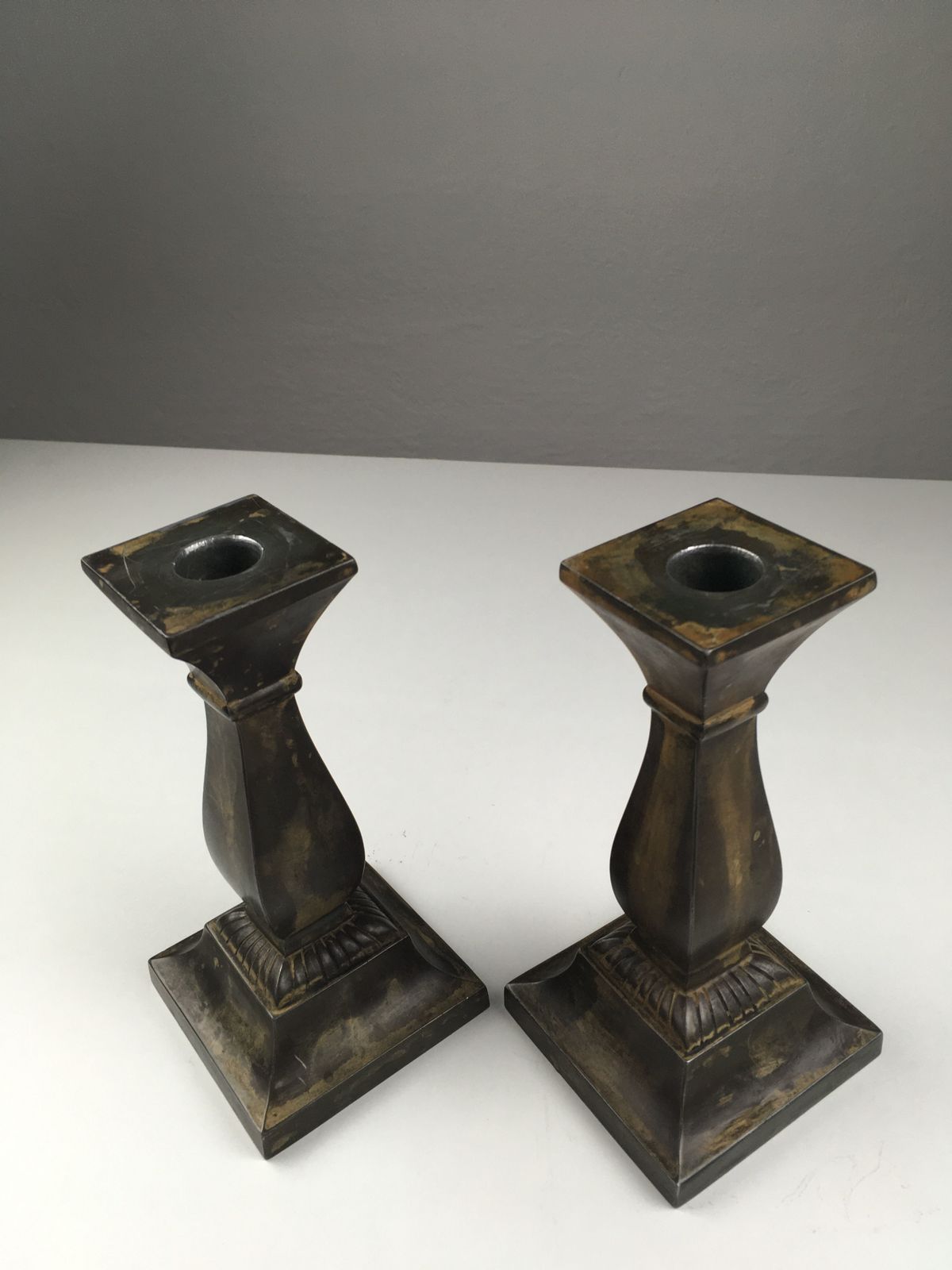 Set Of Two Danish Just Andersen Disco Metal Candle Holders 1950's photo Home Decor