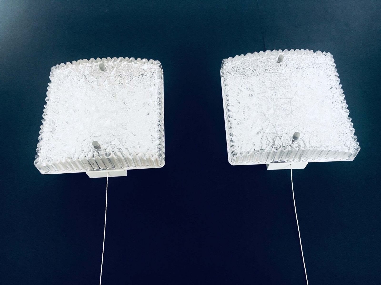 photo furniture Midcentury Modern Design Glass Sconce Wall Lamp Set By Bur Leuchten, 1960's