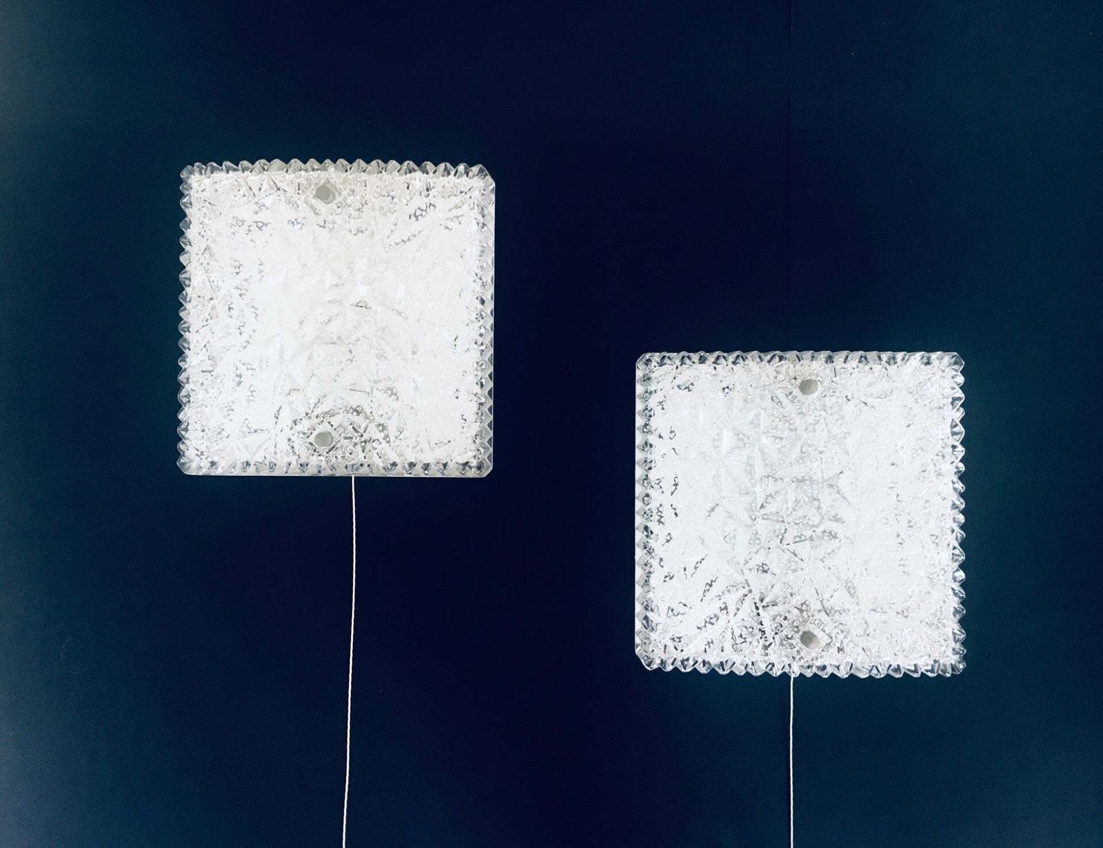 photo buy Midcentury Modern Design Glass Sconce Wall Lamp Set By Bur Leuchten, 1960's