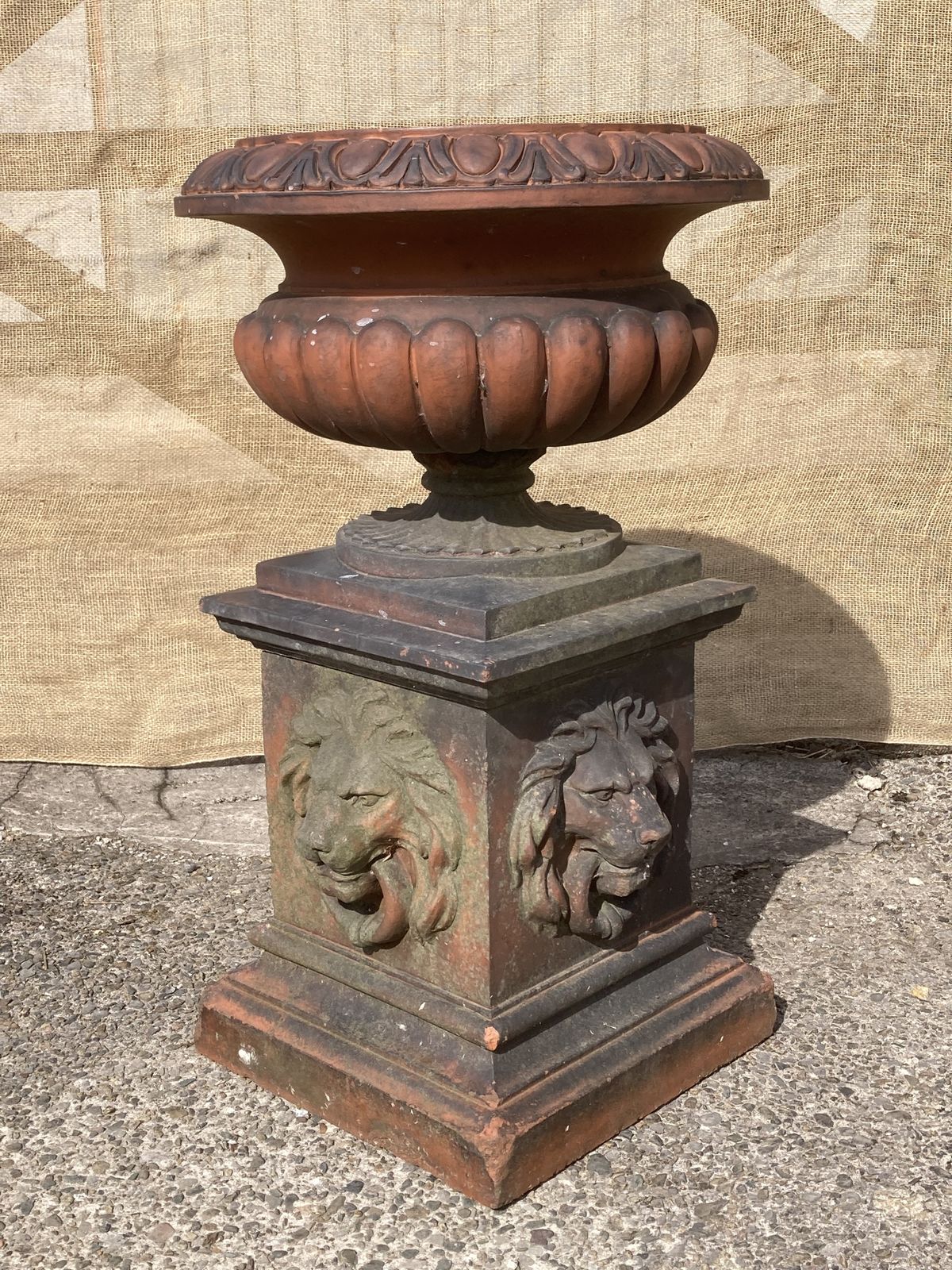 Victorian Terracota Garden Urn Plant Stand photo furniture