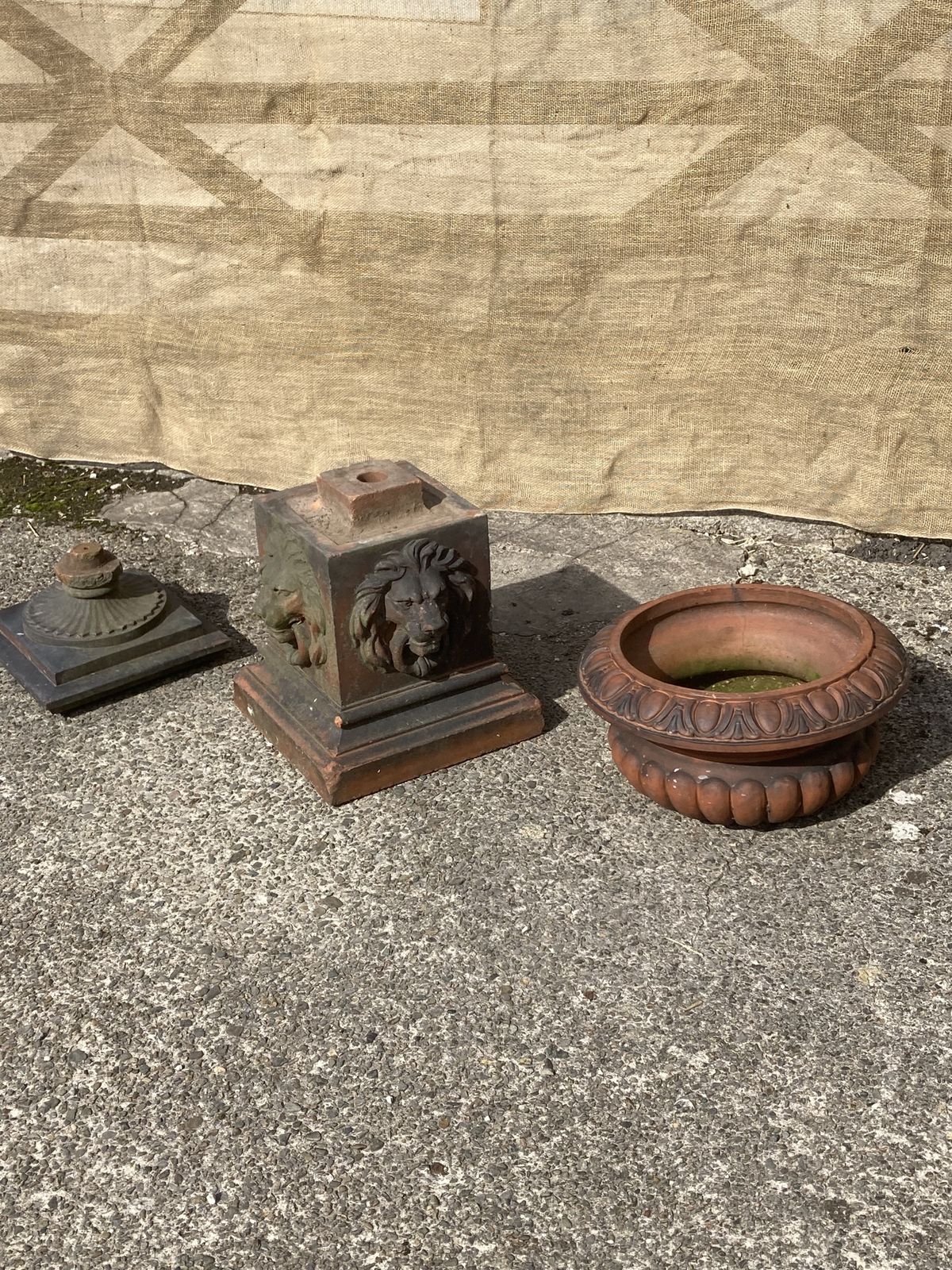 Victorian Terracota Garden Urn Plant Stand photo vintage