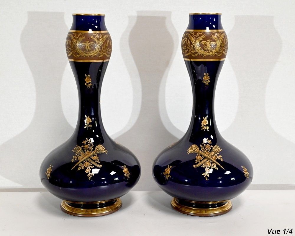 Pair Of Fine Earthenware Vases, Jaget & Pinon Early 20th Century photo Home Decor