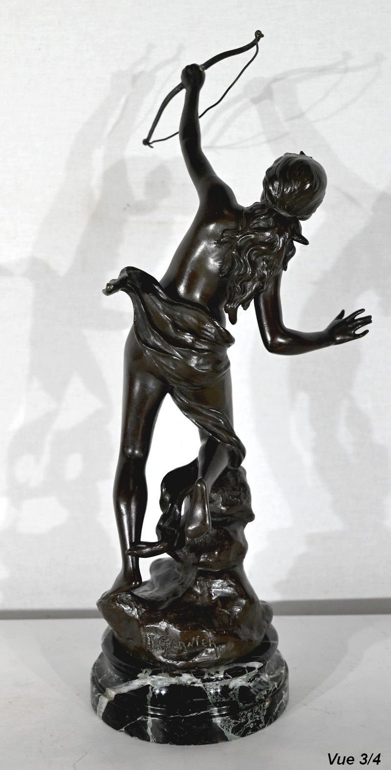photo buy Bronze Diane Chasseresse Signed J. Garnier 2nd Half Of The 19th Century