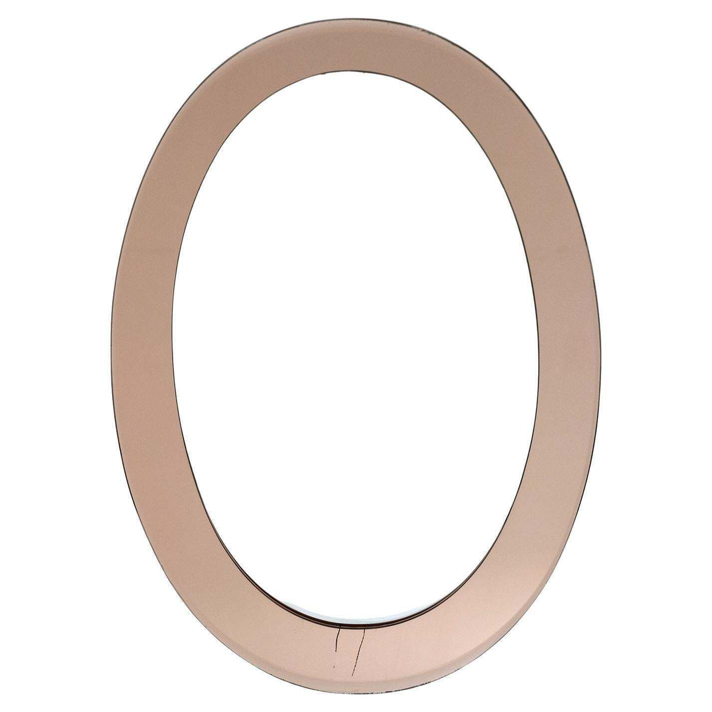 Antonio Lupi Mid Century Modern Italian Mirror By Crystal Luxor, 1960s