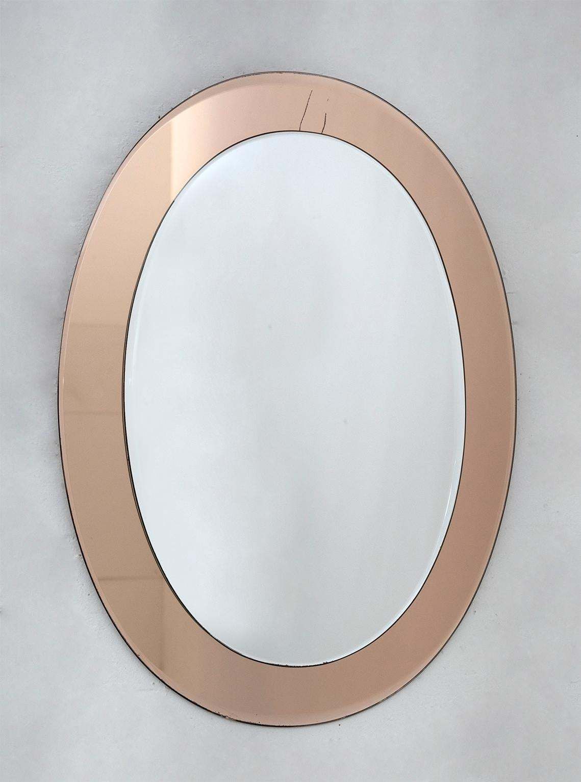 Antonio Lupi Mid Century Modern Italian Mirror By Crystal Luxor, 1960s photo 1194.0