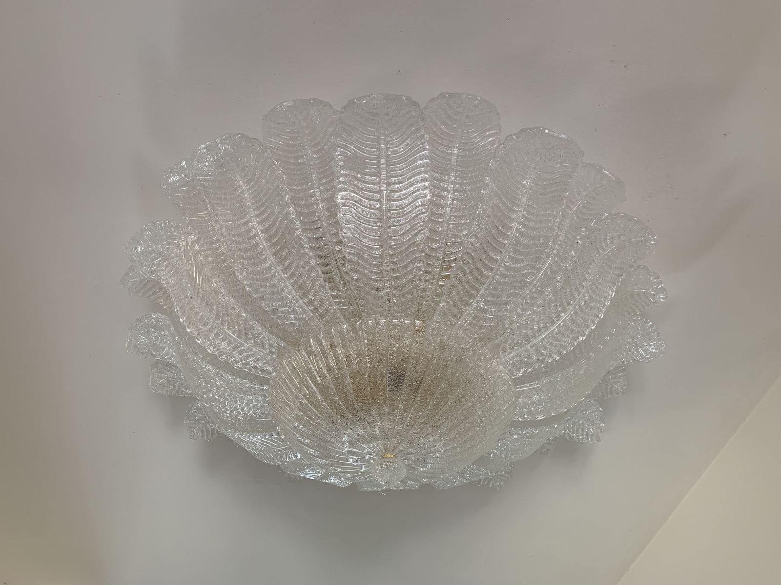 Impressive Murano Glass Sputnik Chandelier Flush Mount Like Mazzega Zuccheri Venini Barovier Style photo 5084.0