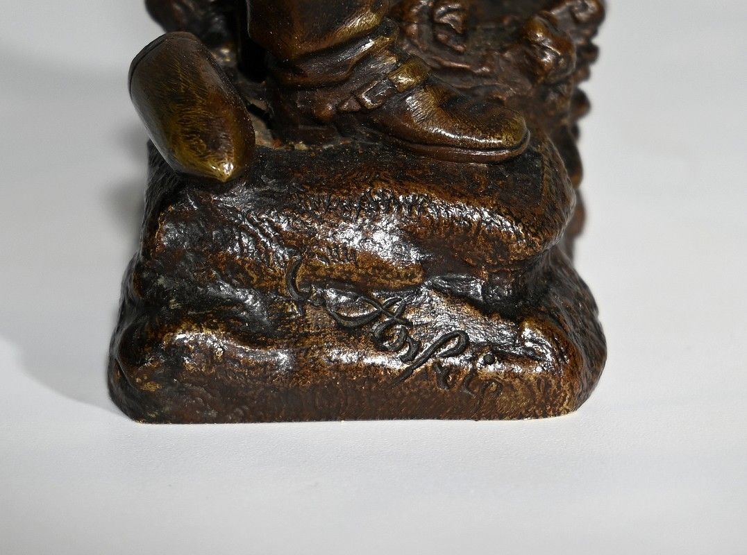 photo for sale Bronze “Sur La Brèche”, By C. Anfrie – 2nd Half Of The 19th Century