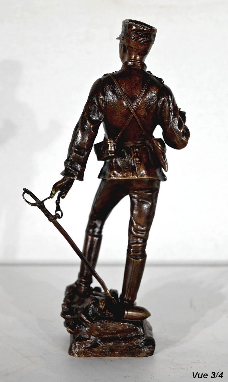 Home Decor Bronze “Sur La Brèche”, By C. Anfrie – 2nd Half Of The 19th Century photo