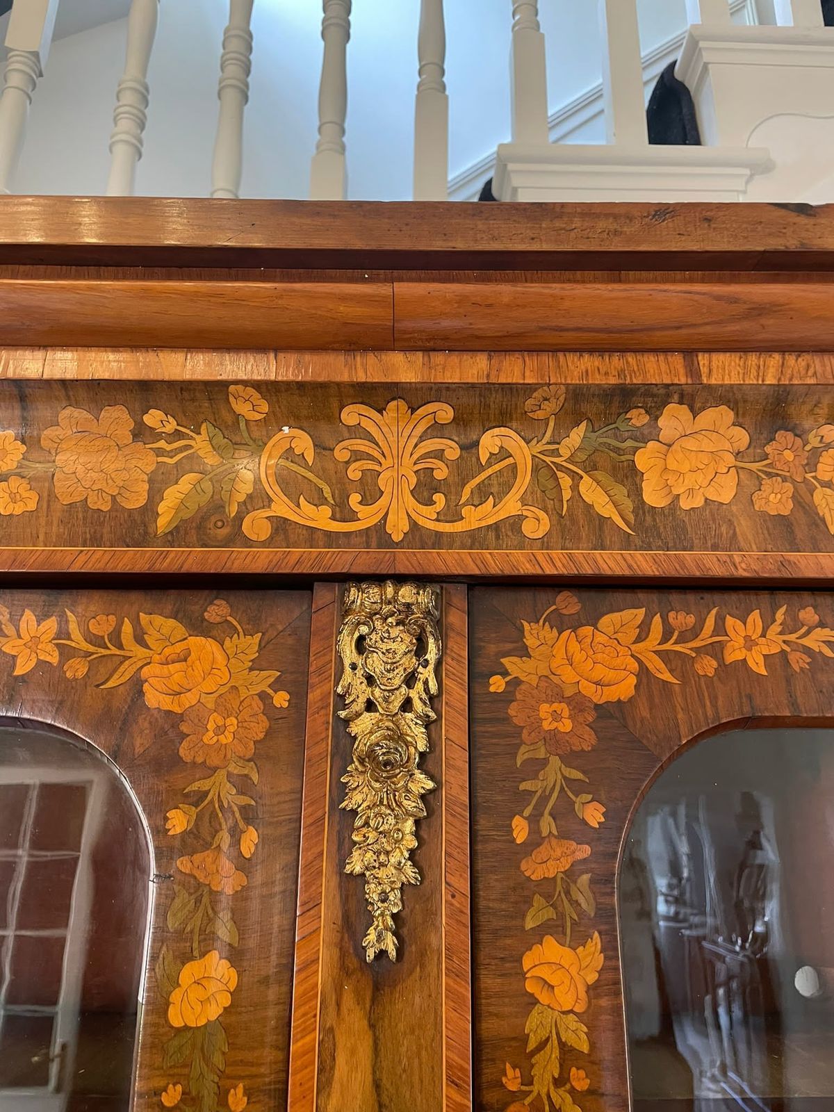 photo furniture Outstanding Quality Antique Burr Walnut Marquetry Inlaid Ormolu Mounted Bookcase