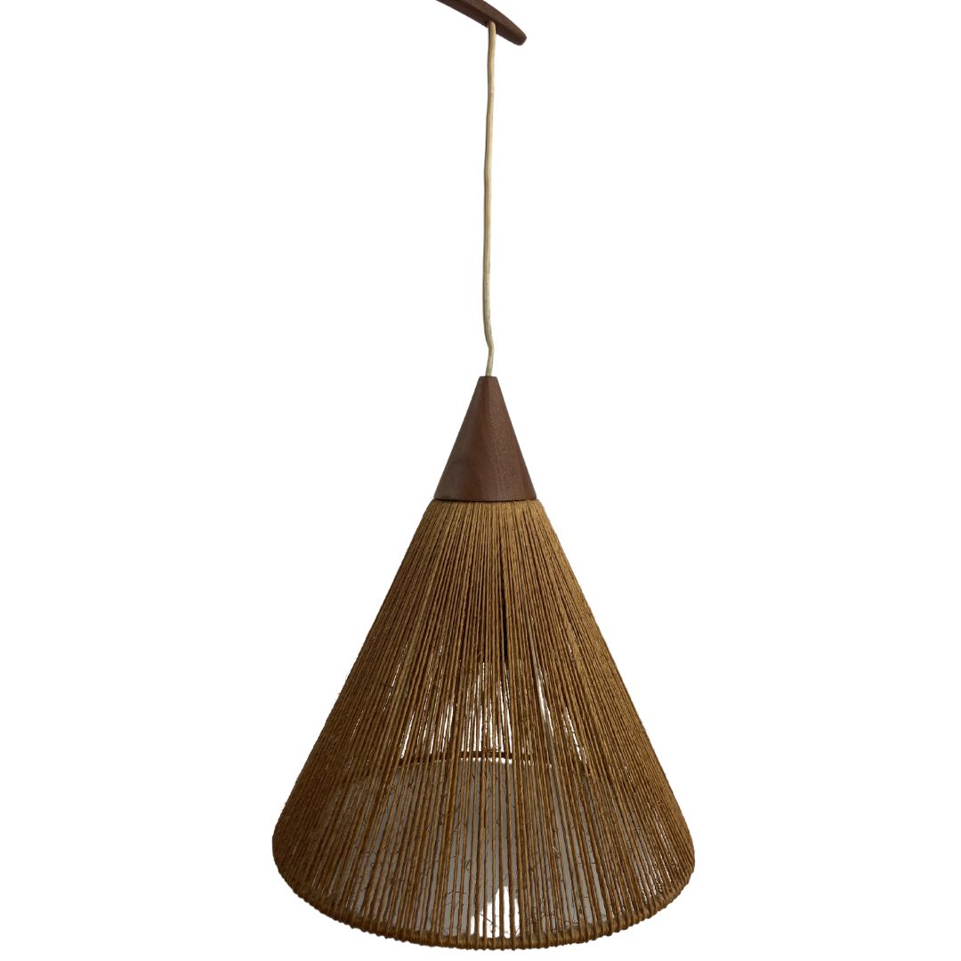photo furniture Pair Of Teak Sisal And Brass Arc Swing Wall Lamps By Temde, Switzerland 1960s