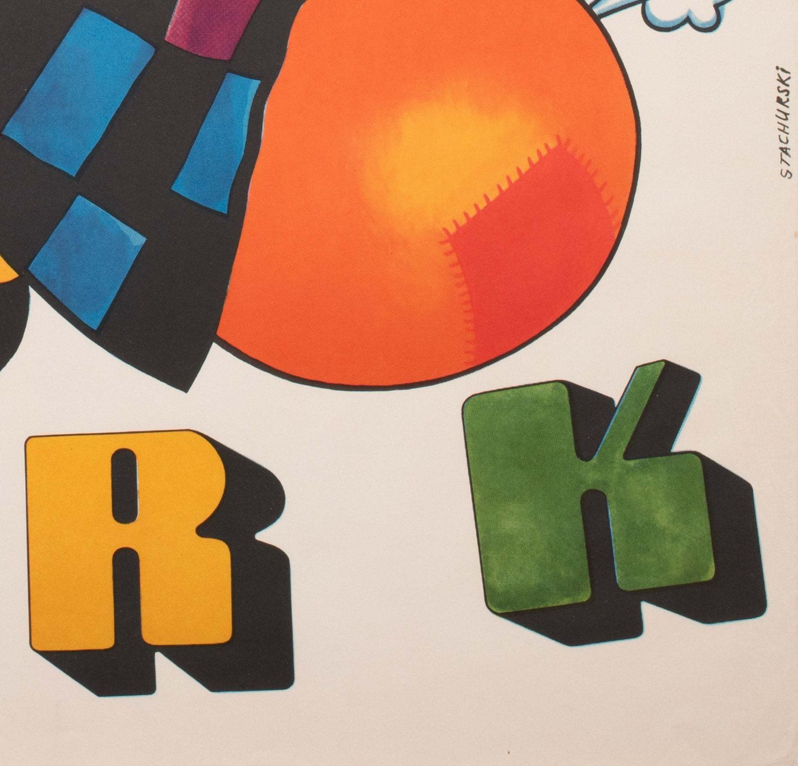Cyrk One Man Band Clown R1976 Polish Circus Poster, Stachurski photo vintage