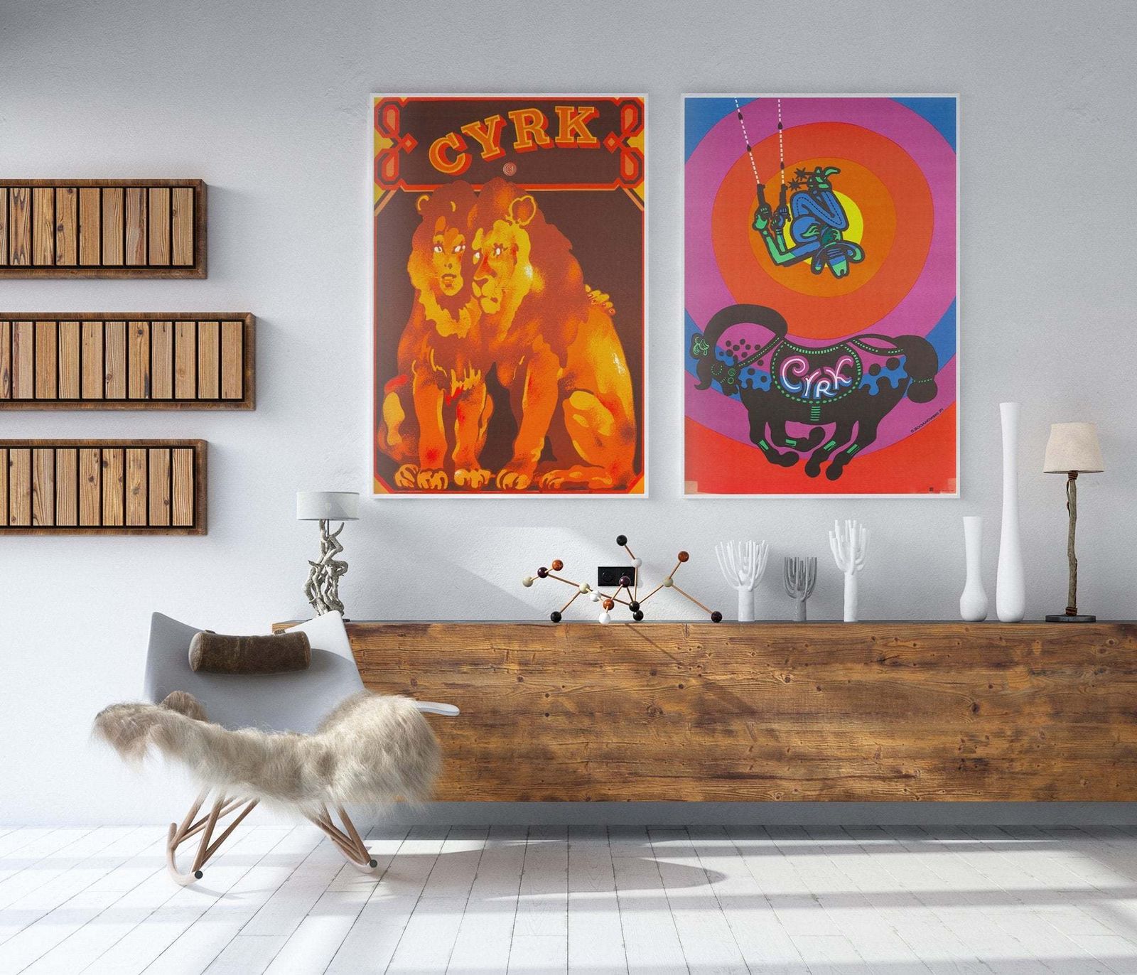 Cyrk Circus Cowboy Acrobat R1976 Polish Circus Poster, Bocianowski photo furniture