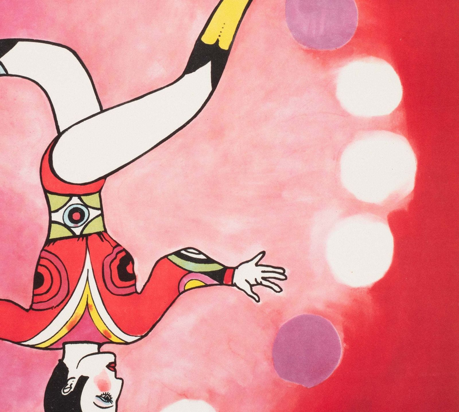 Cyrk Polish Circus Poster Balancing Juggling Acrobat 1968, Urbaniec photo vinterior