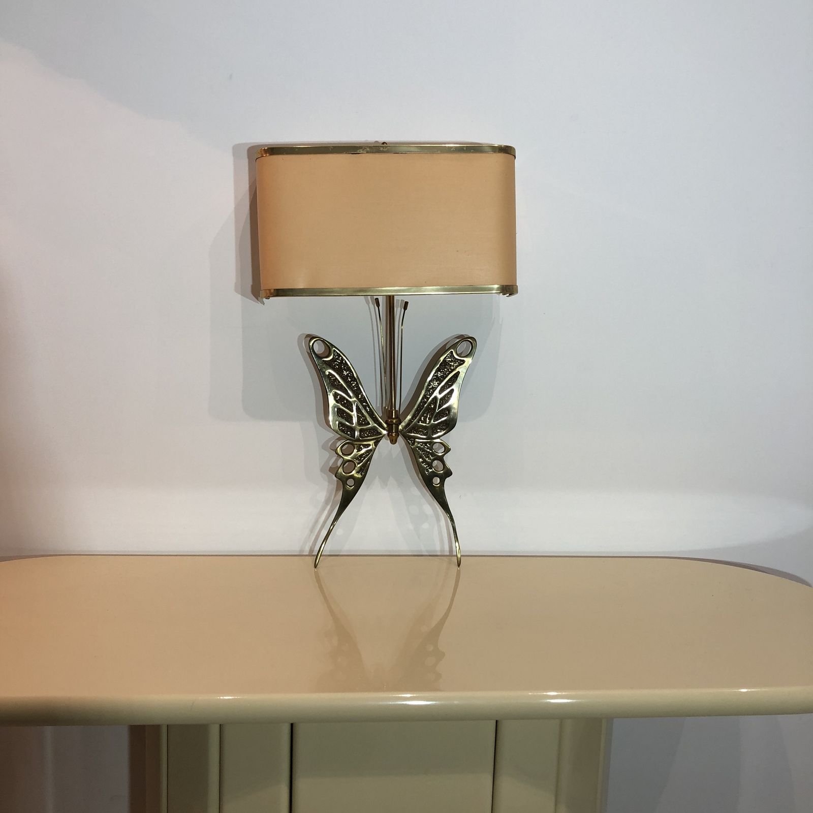Brass Butterfly Wall Sconce Willy Daro Light Mid Century Modernist 1970s photo for sale