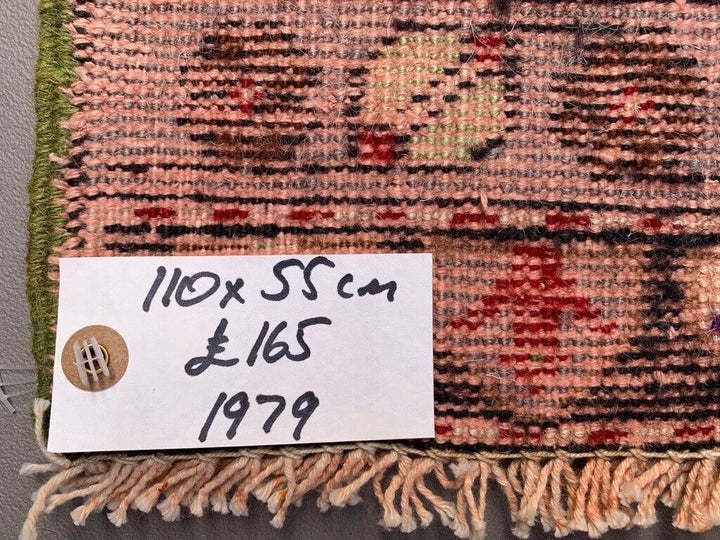 Small Vintage Turkish Rug 110x55 Cm, Short Runner, Tribal, Shabby Chic photo 165.0