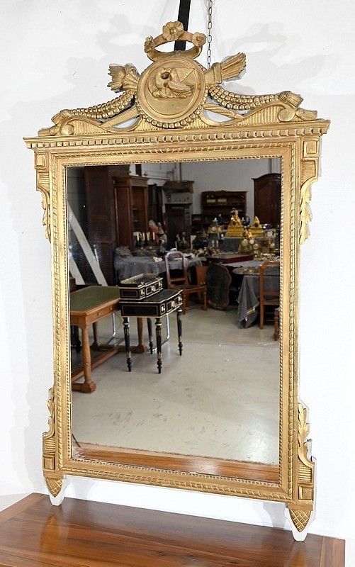 Mirror In Golden Wood, Louis XVI Style   Late 19th Century