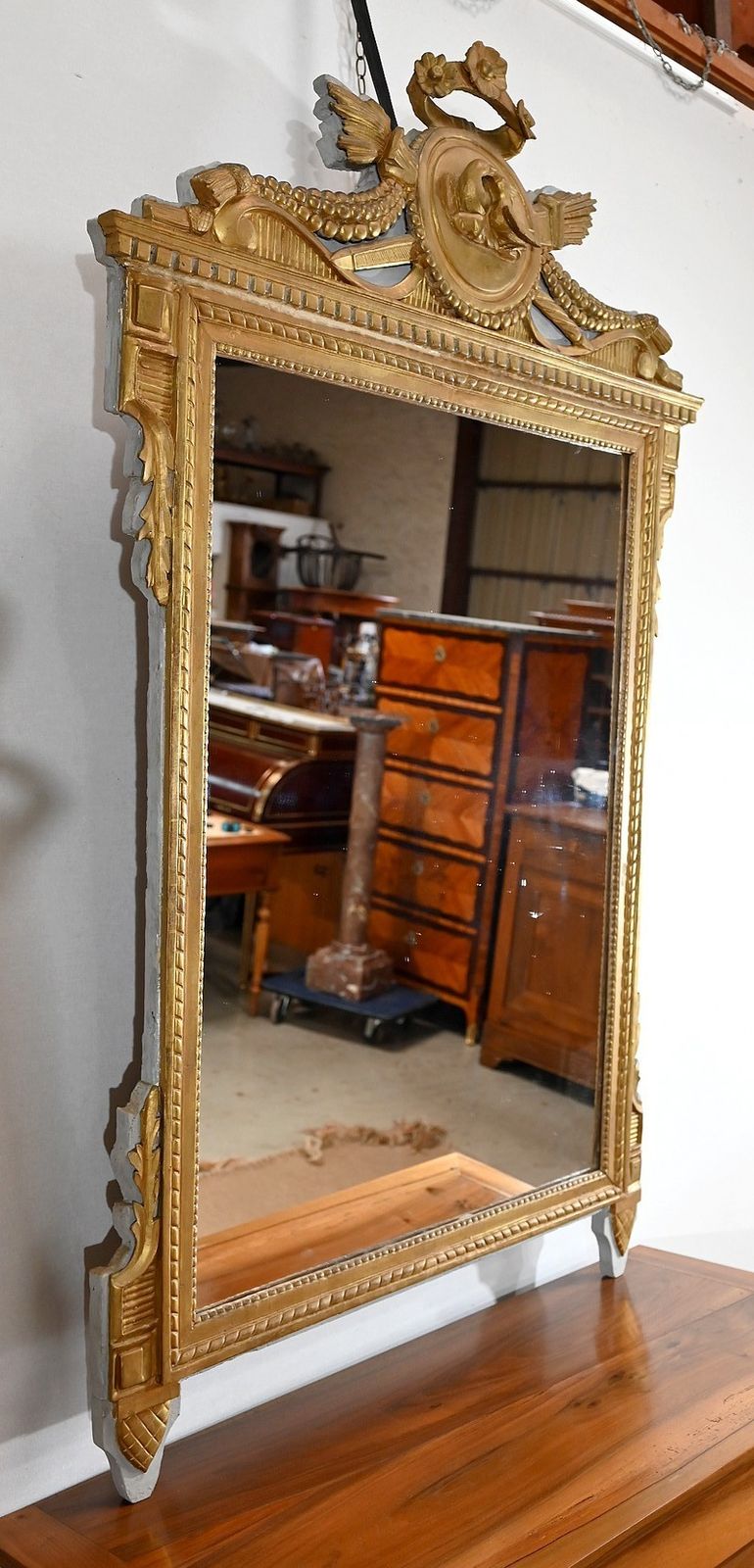 Mirror In Golden Wood, Louis XVI Style   Late 19th Century photo furniture