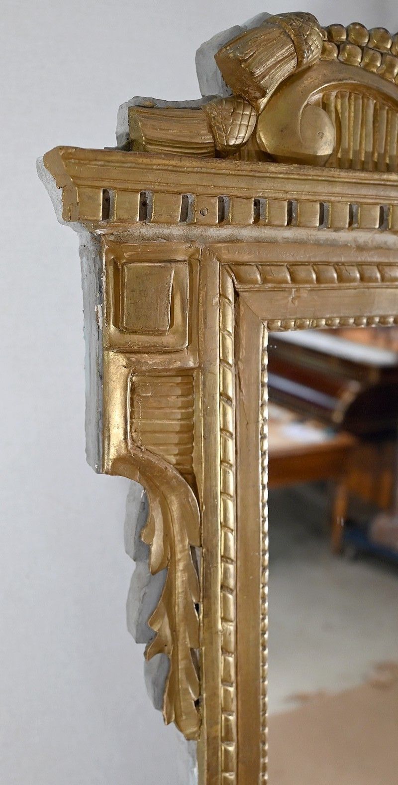 photo vintage Mirror In Golden Wood, Louis XVI Style   Late 19th Century