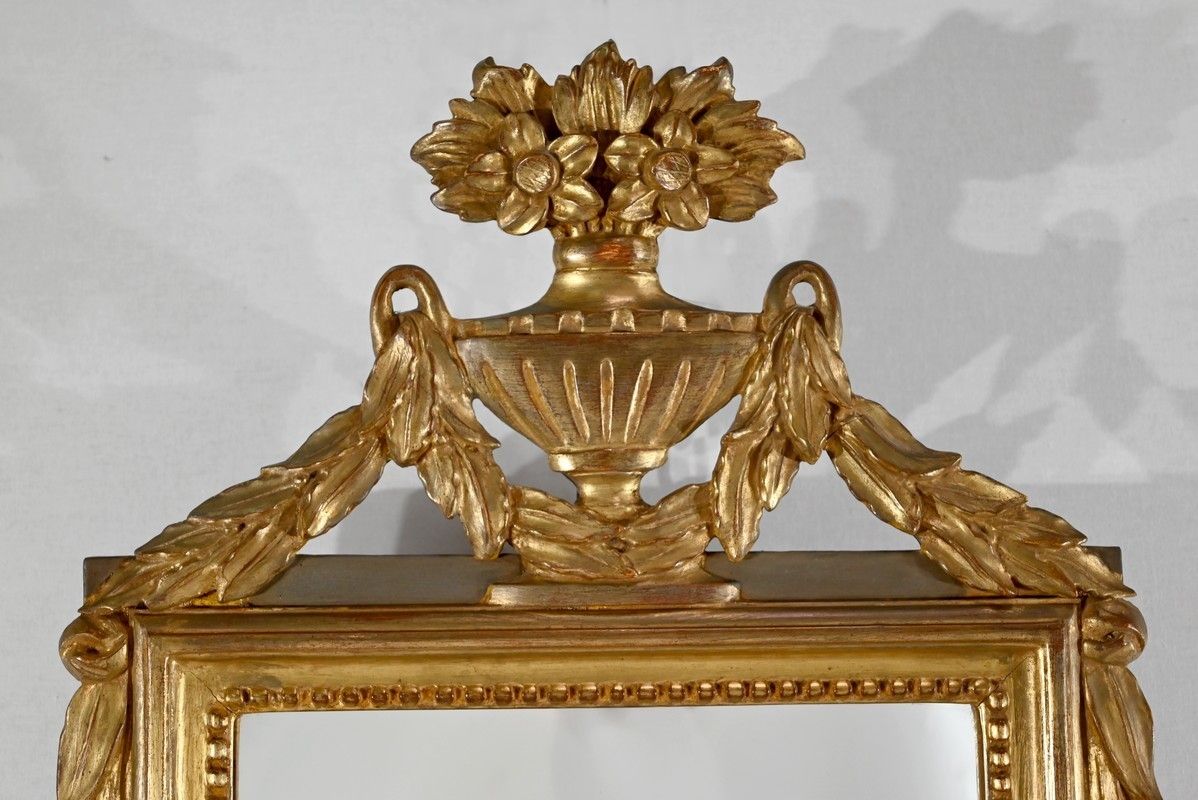 Small Mirror In Gilded Wood, Louis XVI Style   Early 20th Century photo 1019.7