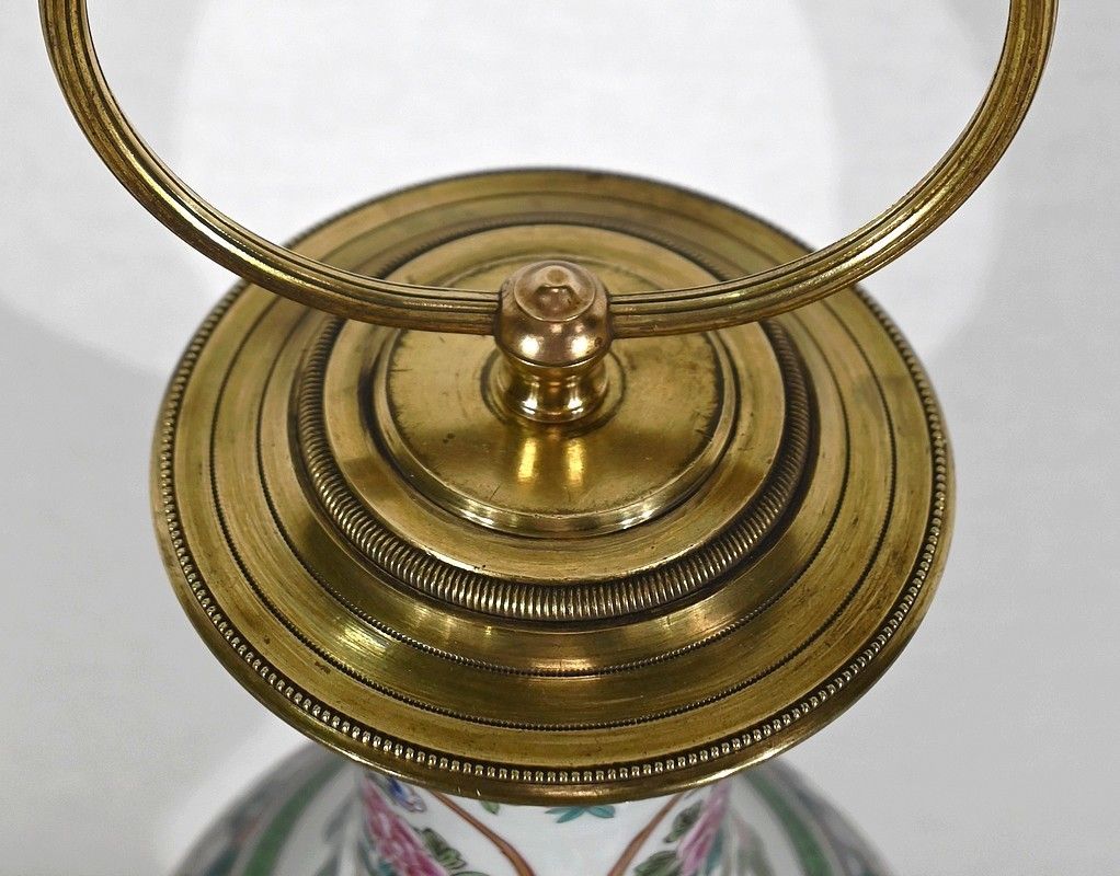 Chinese Porcelain And Brass Lamp   Early 20th Century photo 741.6