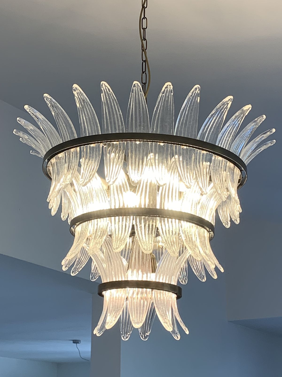 Impressive Murano Glass Sputnik Chandelier Lantern Like Mazzega Zuccheri Venini Barovier Style