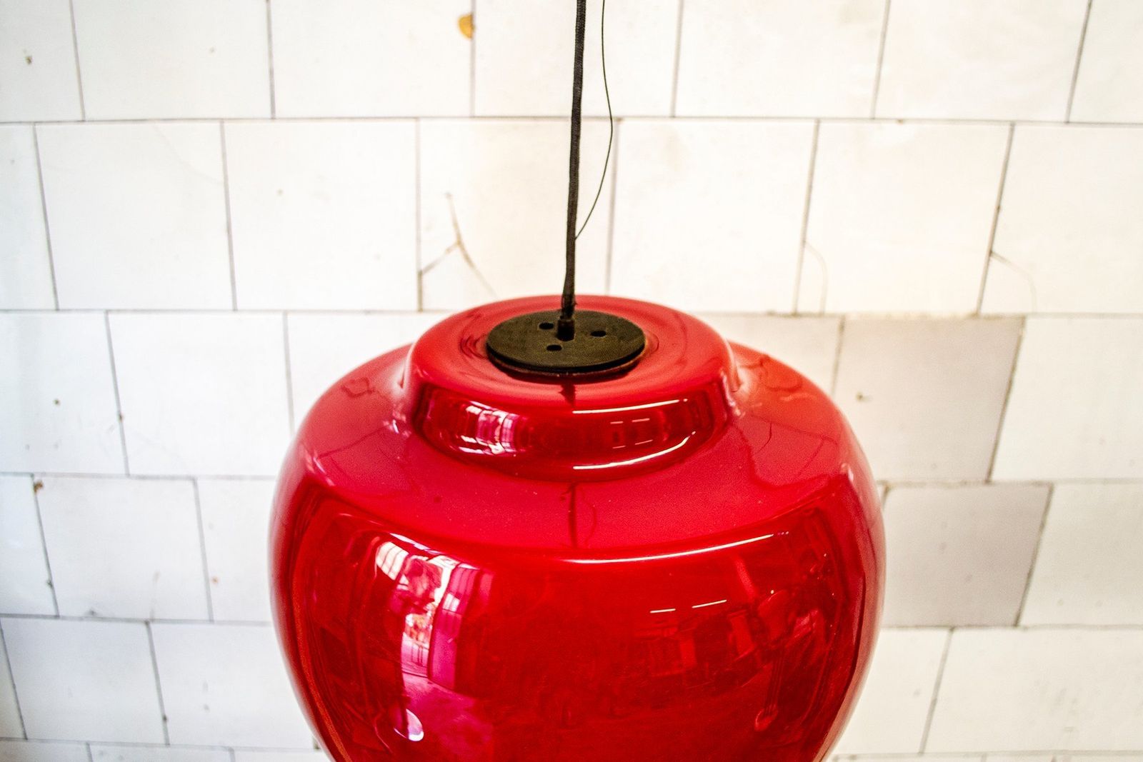 Italian Murano Glass Pendant Lamp From Vistosi, 1950s photo furniture